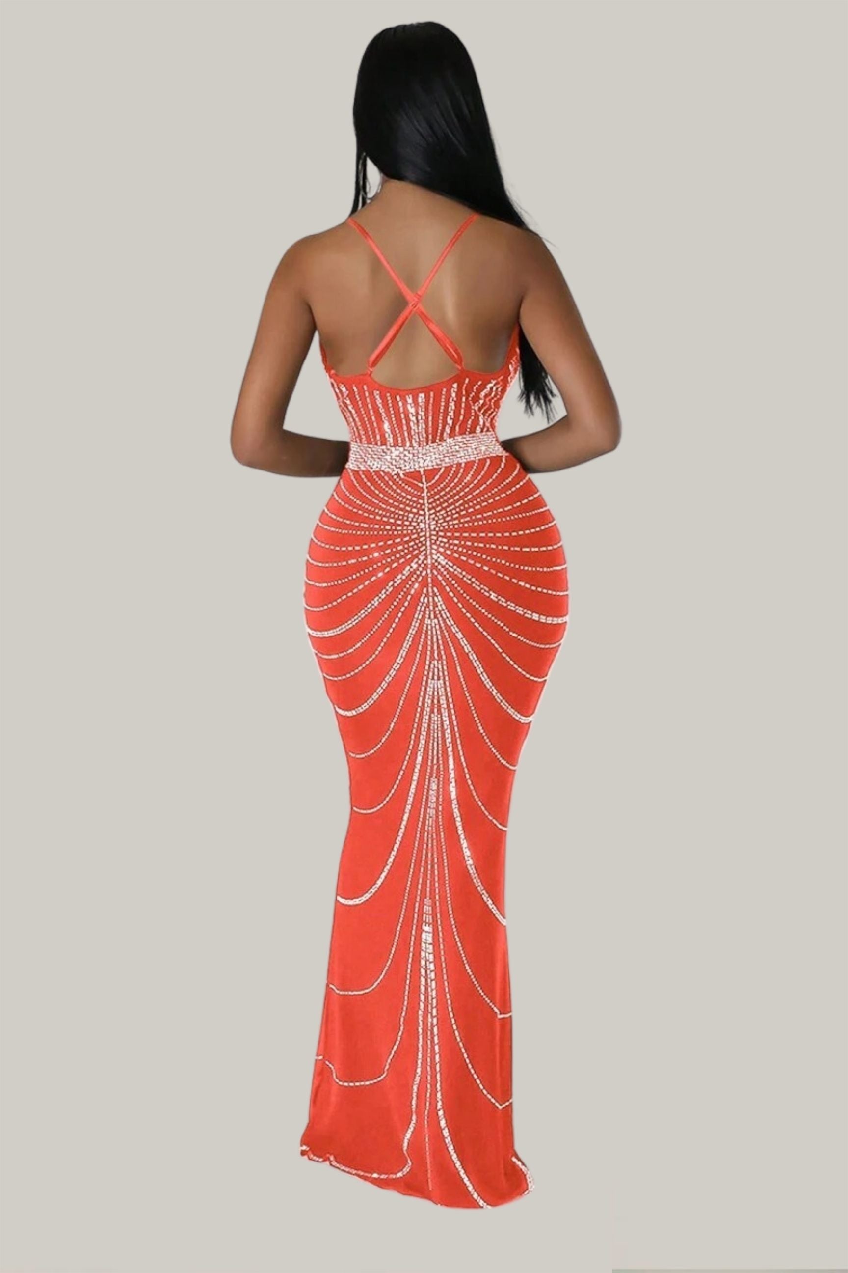 Aisha Plunging Neck Sequin Bodycon Dress