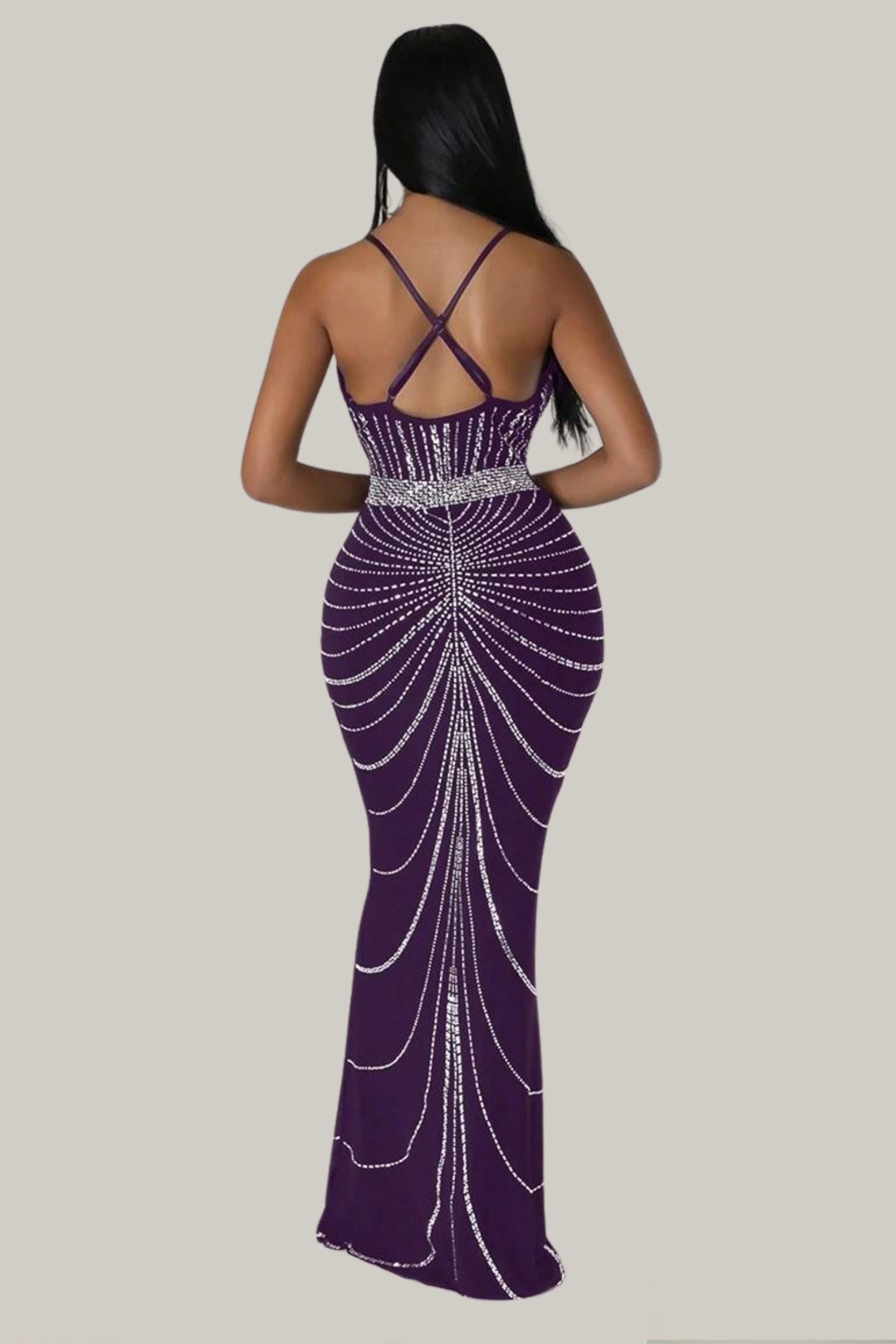 Aisha Plunging Neck Sequin Bodycon Dress