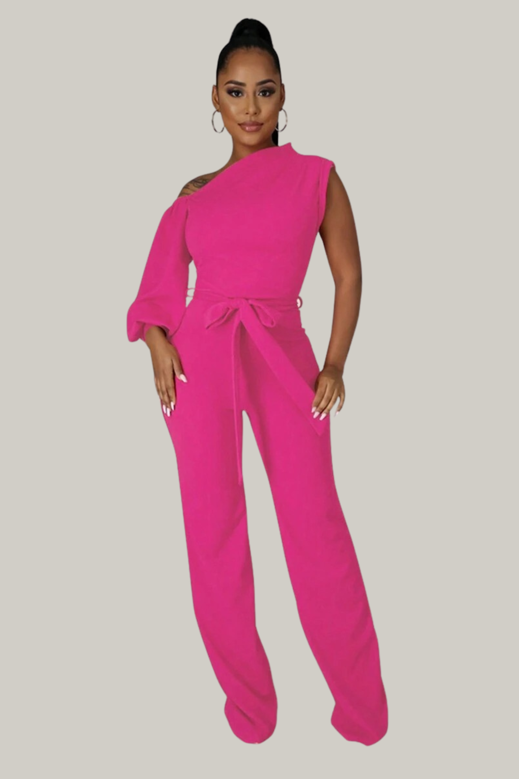 Bonnie Asymmetrical Neckline Jumpsuit