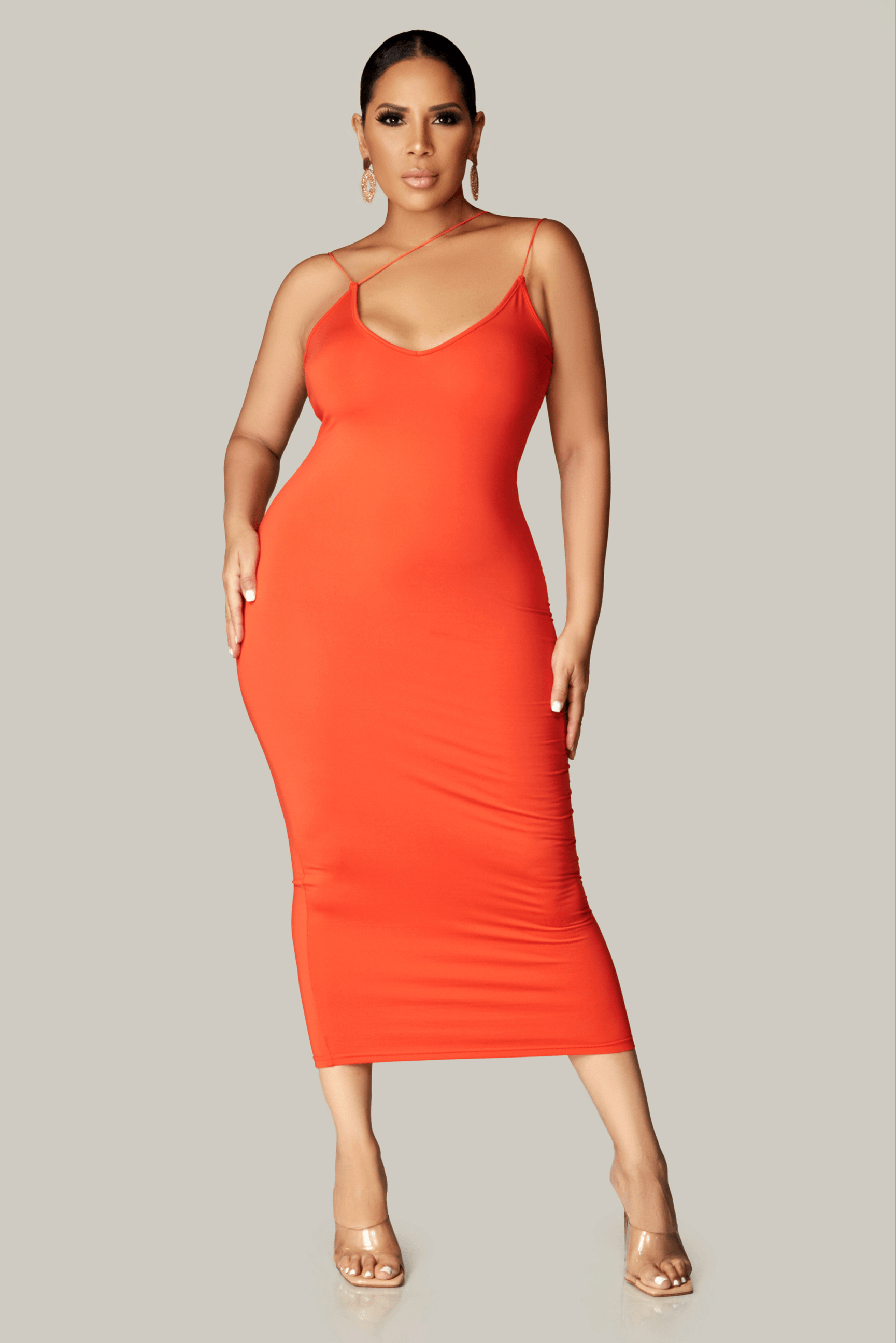 Brooks Sexy Asymmetrical Bodycon Midi Dress - MY SEXY STYLES