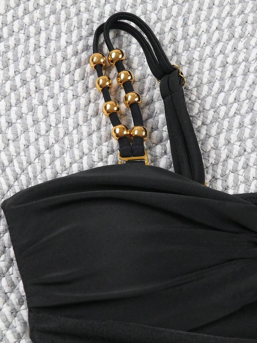 Colorblock Cut-Out One-Piece Swimsuit