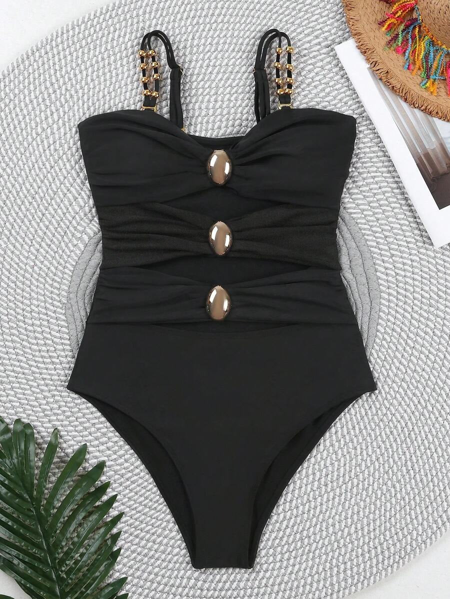 Colorblock Cut-Out One-Piece Swimsuit