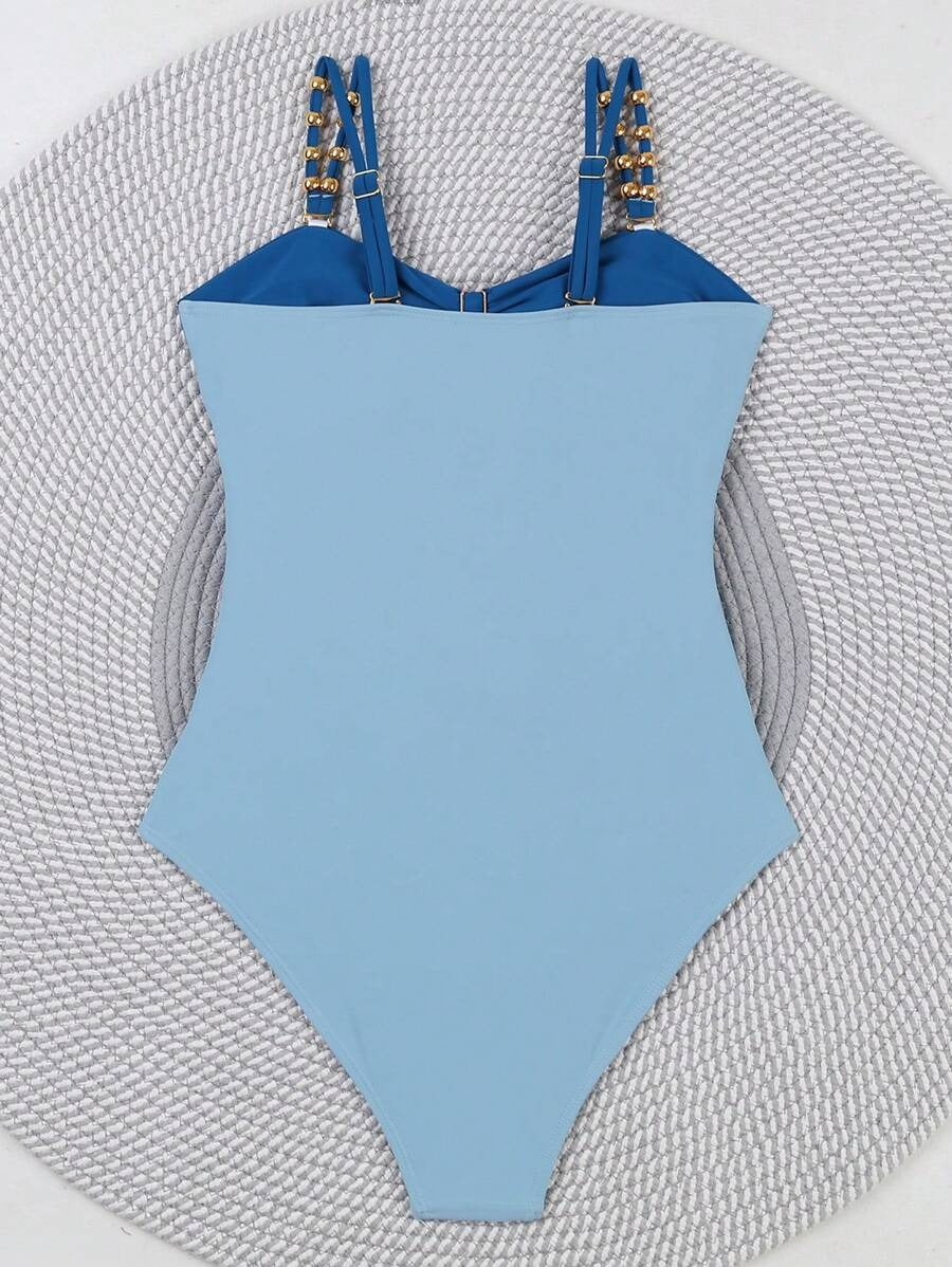 Colorblock Cut-Out One-Piece Swimsuit