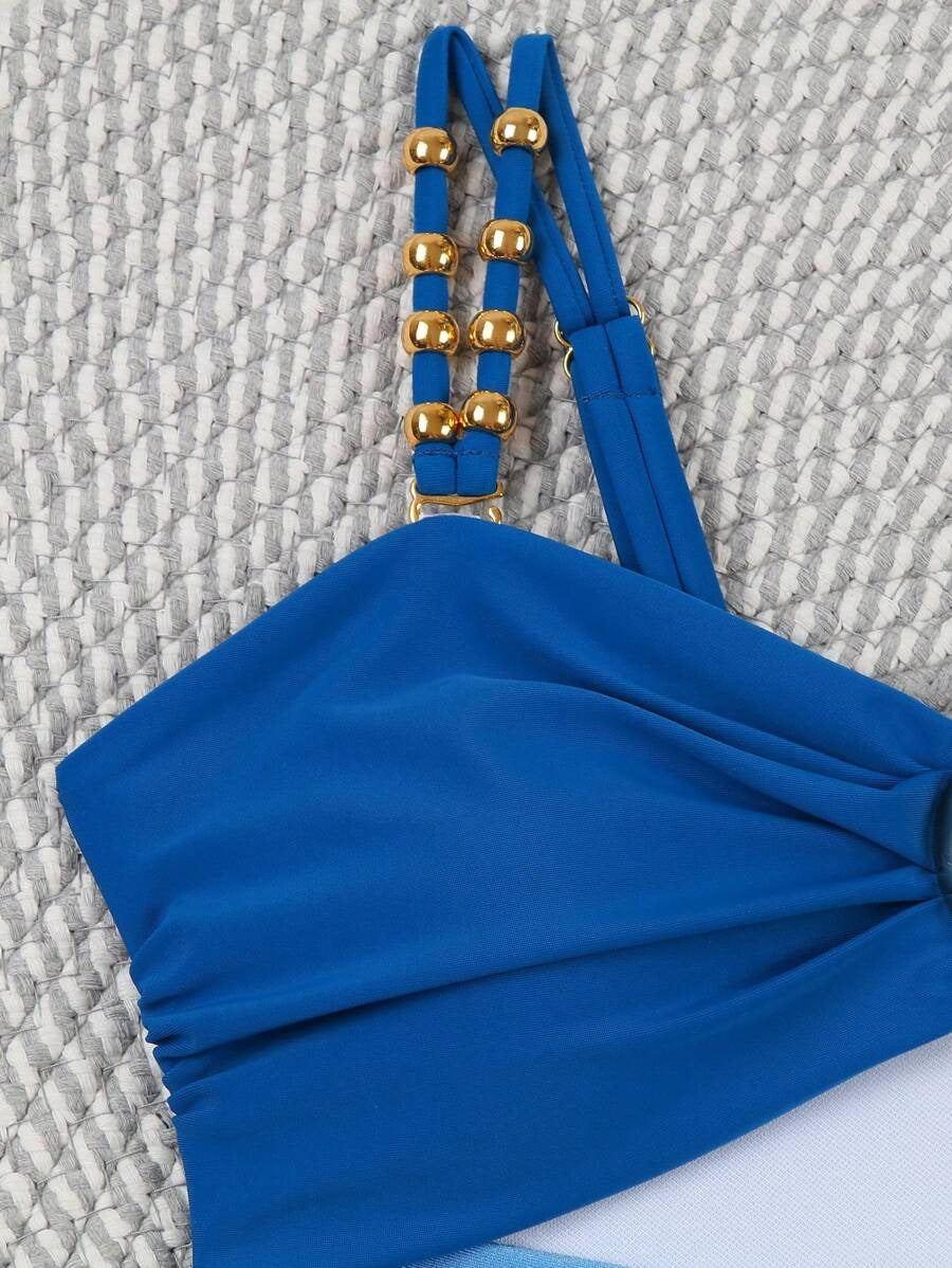 Colorblock Cut-Out One-Piece Swimsuit