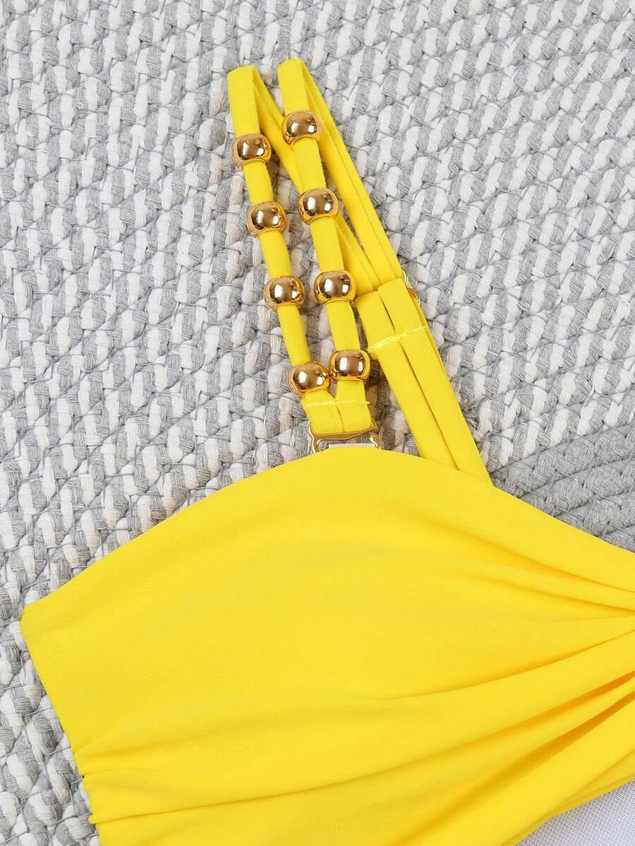 Colorblock Cut-Out One-Piece Swimsuit