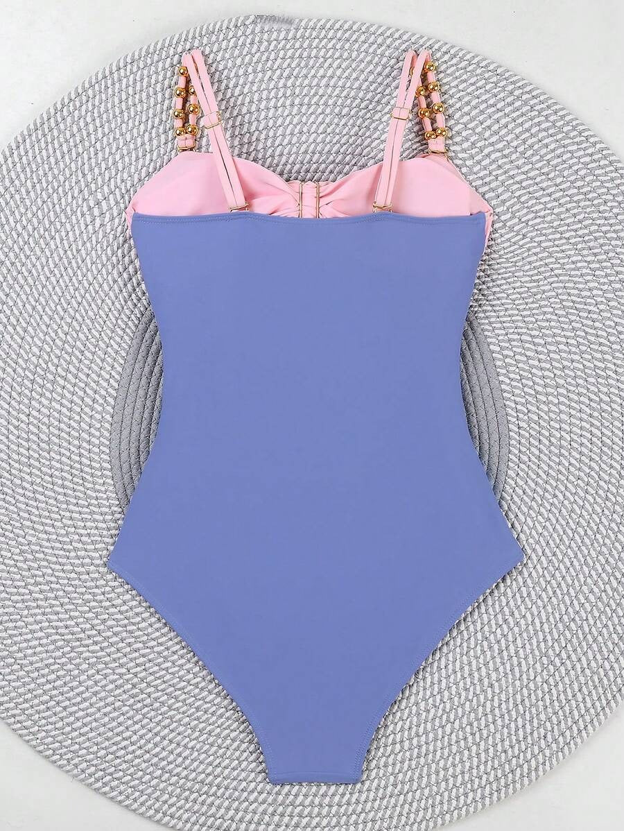 Colorblock Cut-Out One-Piece Swimsuit