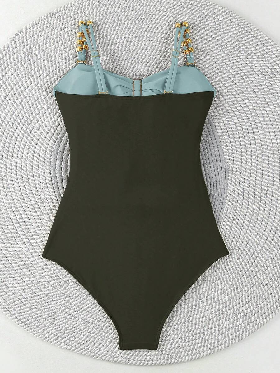 Colorblock Cut-Out One-Piece Swimsuit