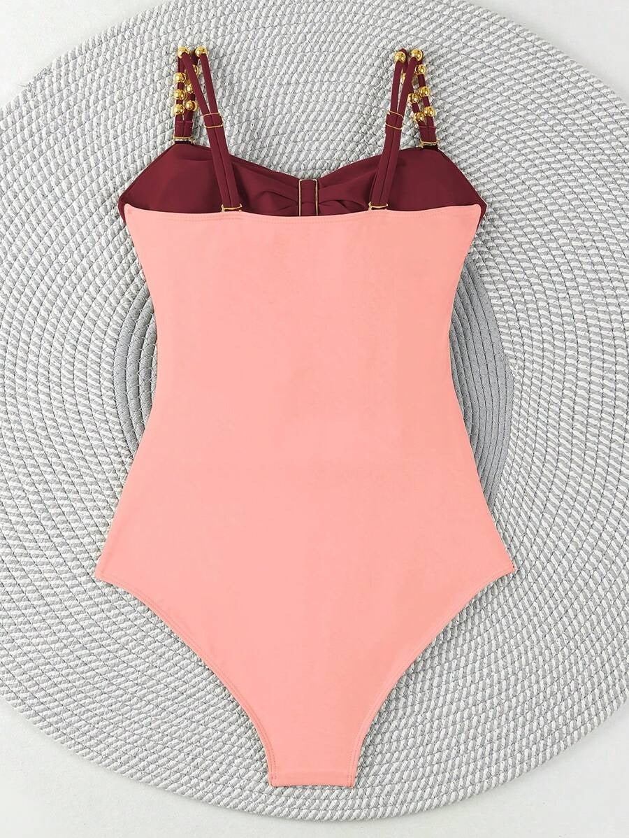 Colorblock Cut-Out One-Piece Swimsuit