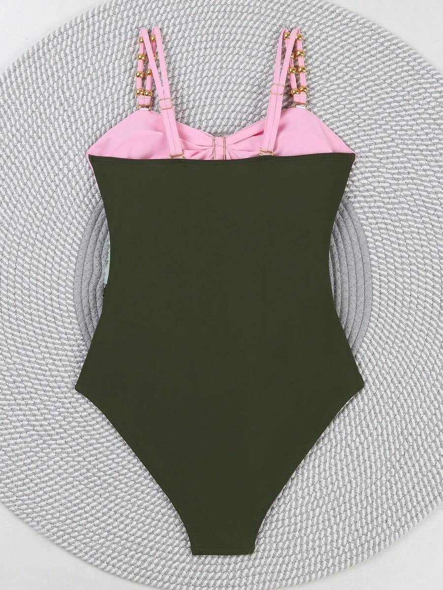 Colorblock Cut-Out One-Piece Swimsuit