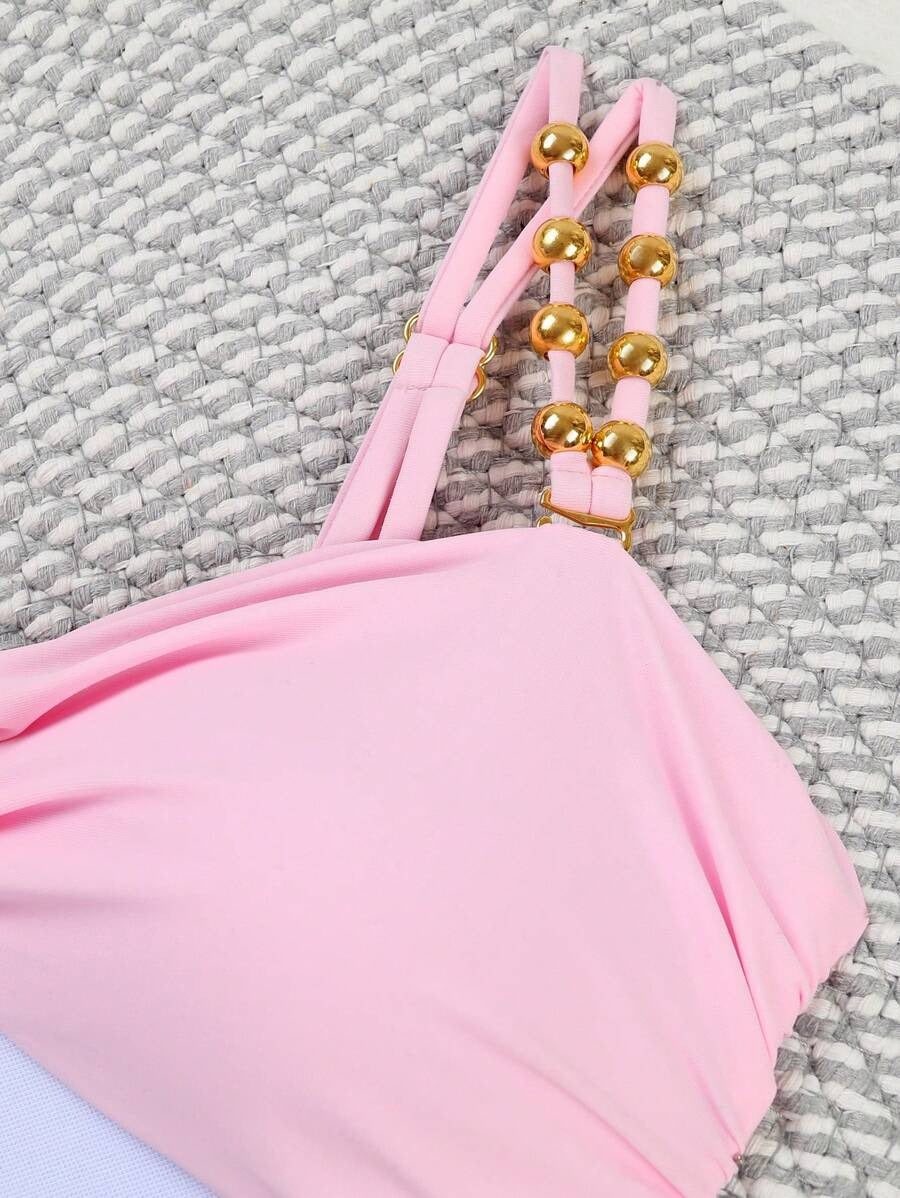 Colorblock Cut-Out One-Piece Swimsuit