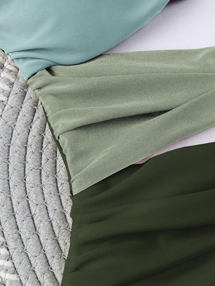 Colorblock Cut-Out One-Piece Swimsuit