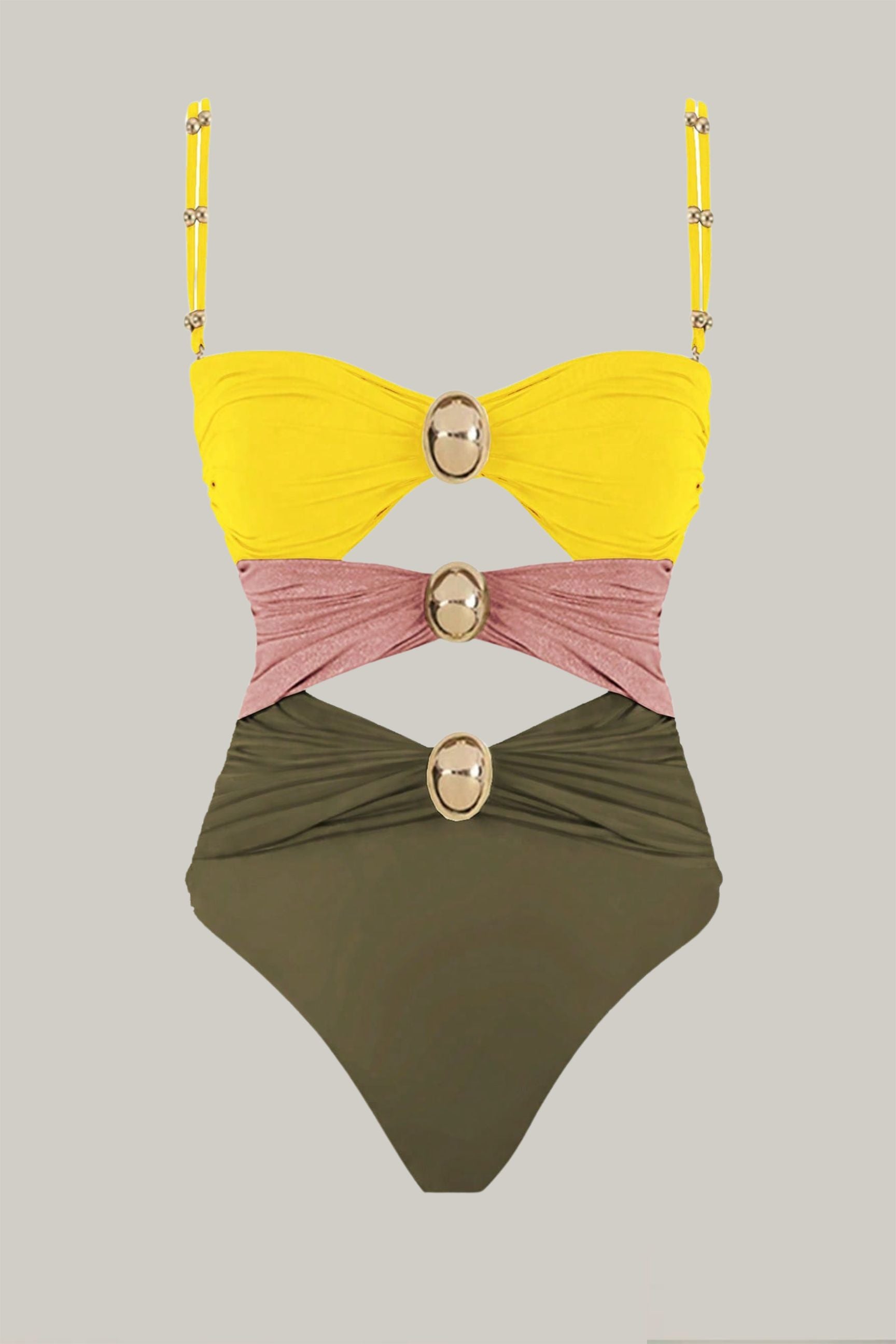 Colorblock Cut-Out One-Piece Swimsuit