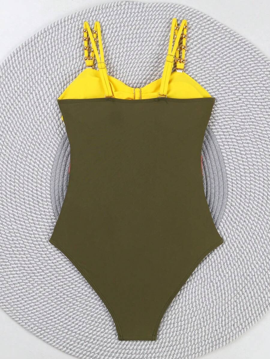 Colorblock Cut-Out One-Piece Swimsuit