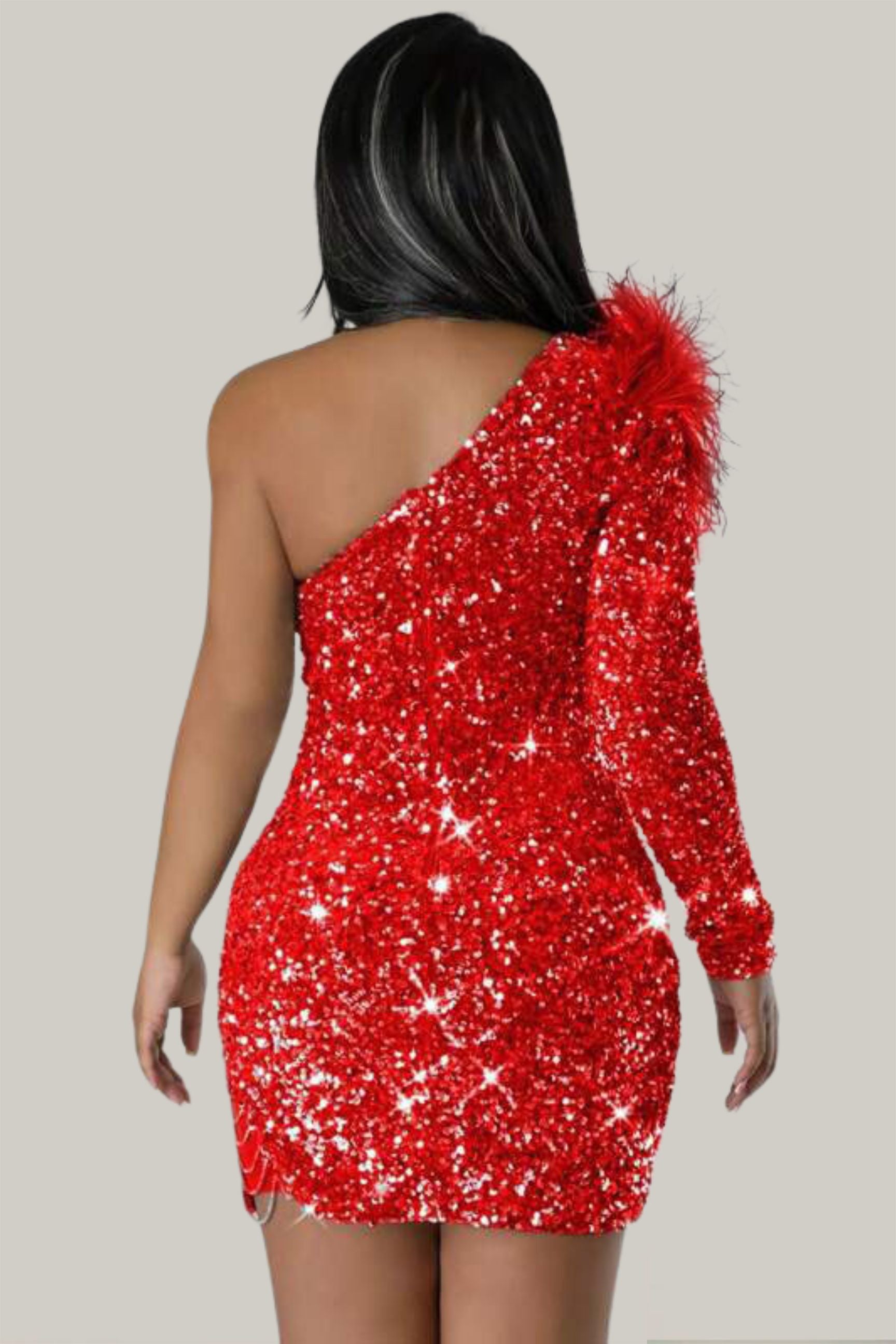 Divine One-Shoulder Sequin Dress