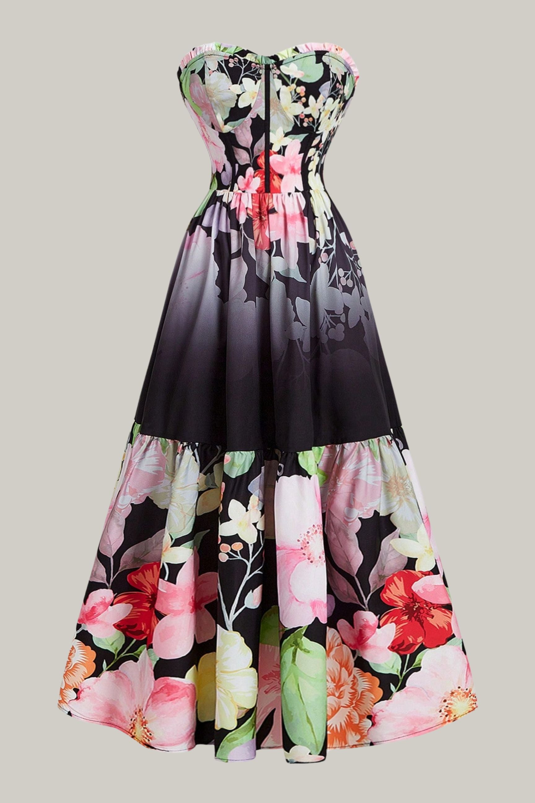 In Love Floral Print Strapless Dress