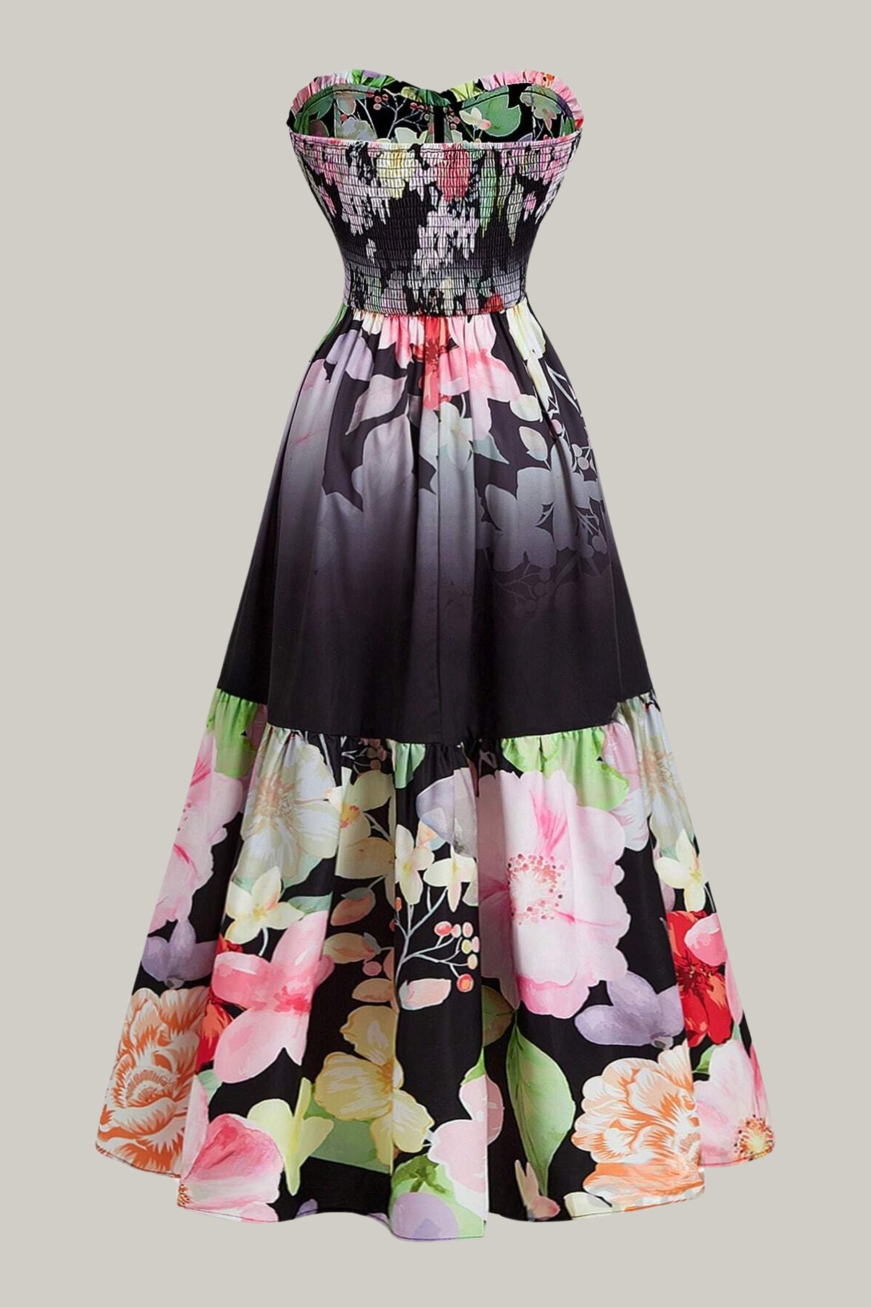 In Love Floral Print Strapless Dress