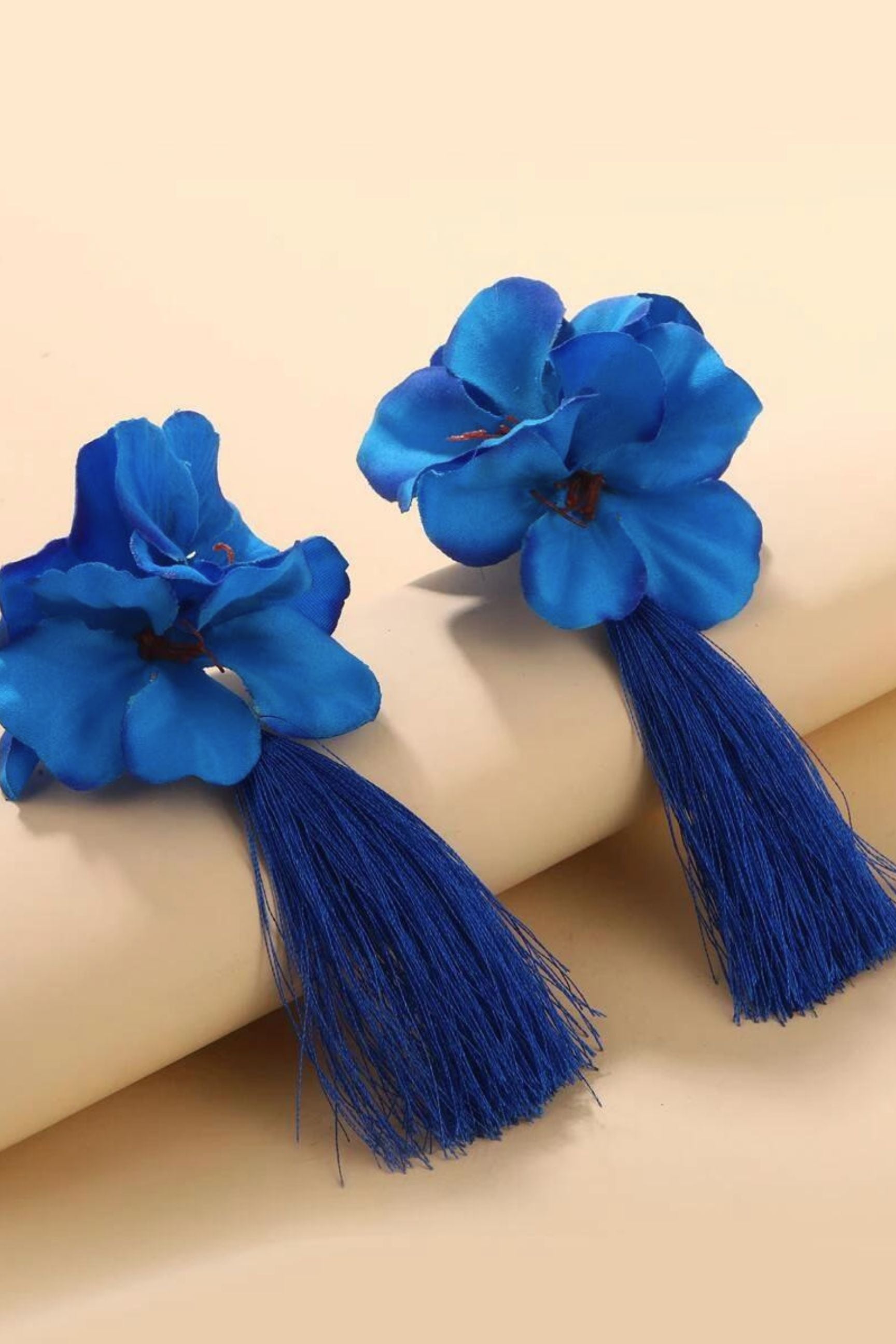 Flower & Tassel Drop Earrings