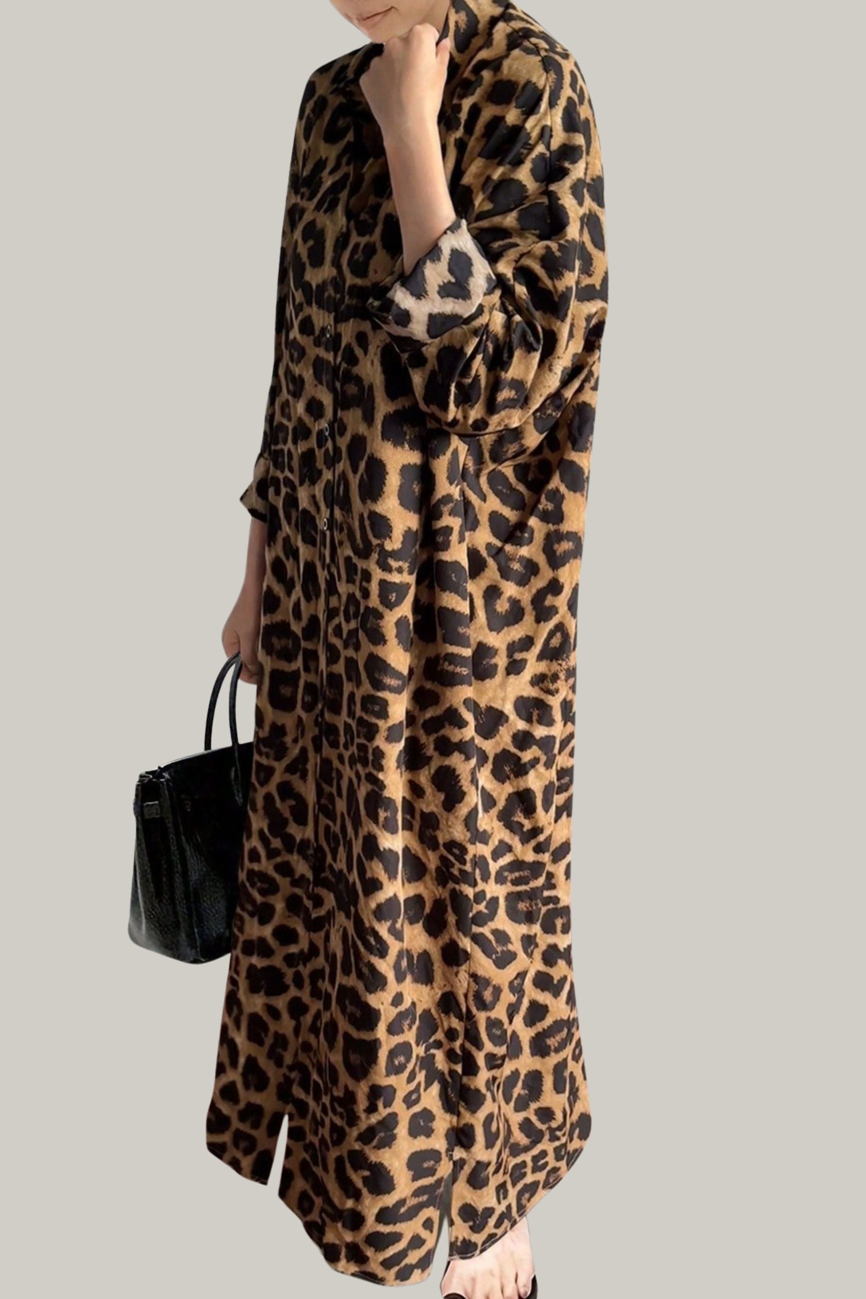 Loose Striped Oversized Drop Shoulder Long Shirt Dress