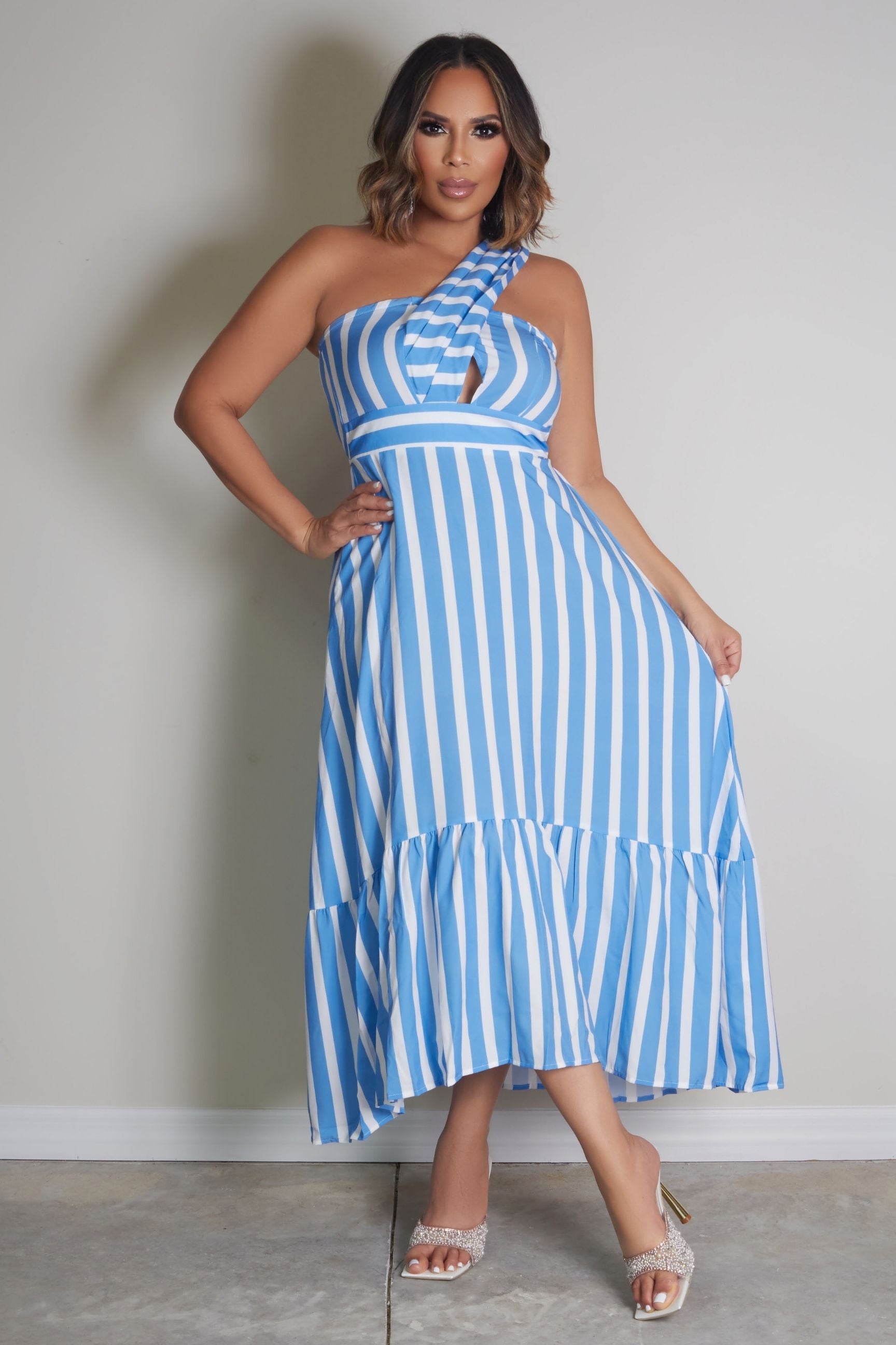 Tacey Striped Sleeveless Dress