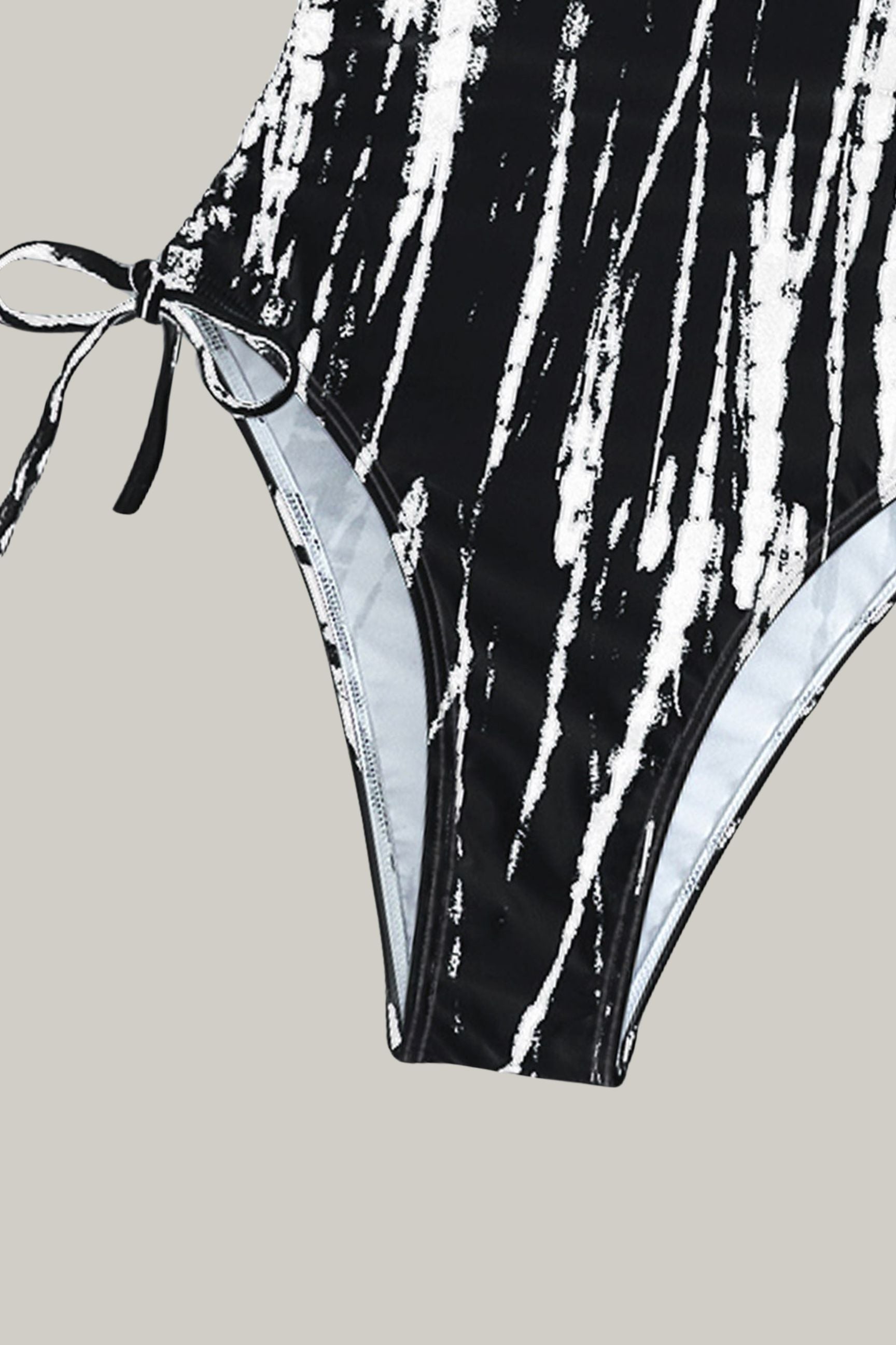 Tie Dye Drawstring One Shoulder Swimsuit