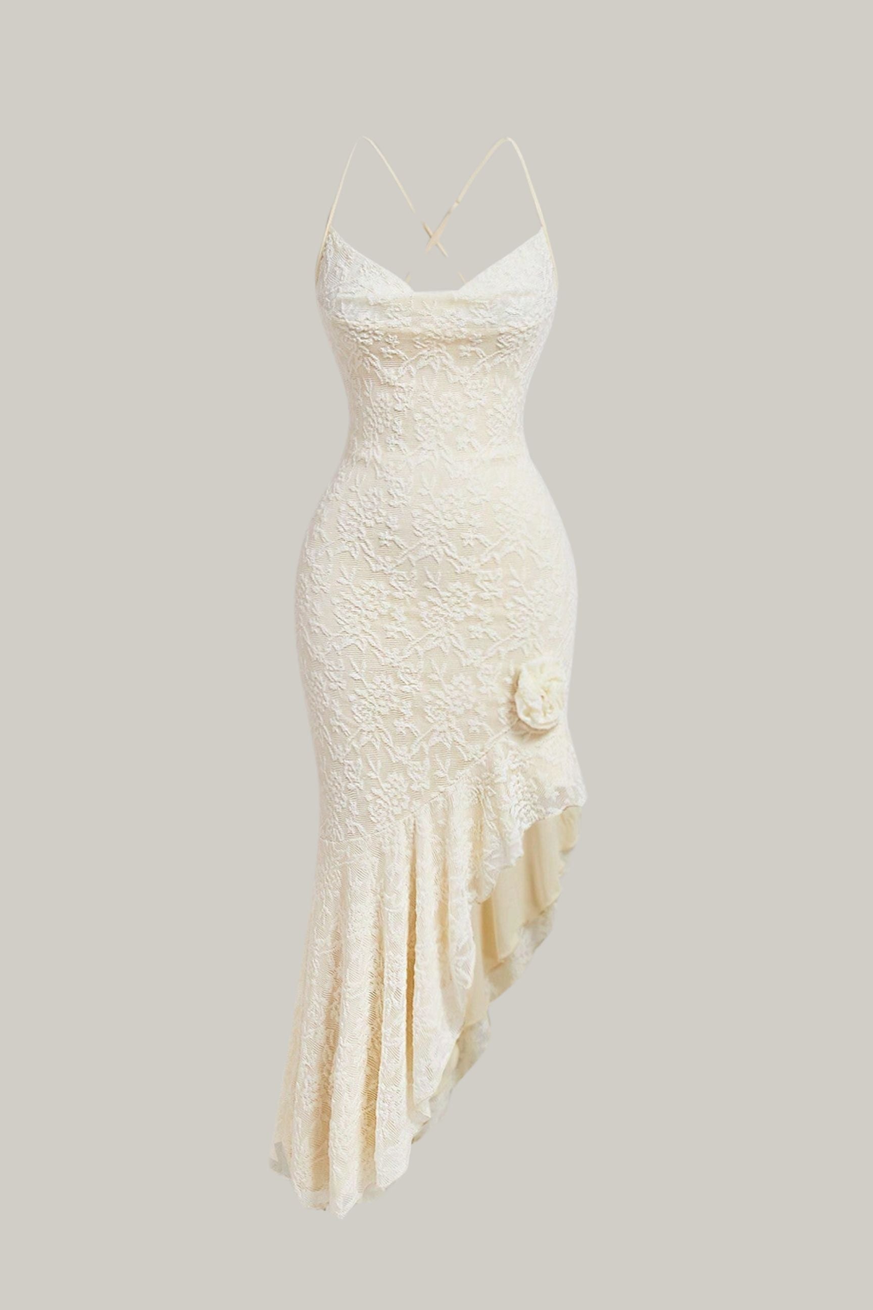 V-Neck Criss-Cross Shoulder Romantic Long Dress