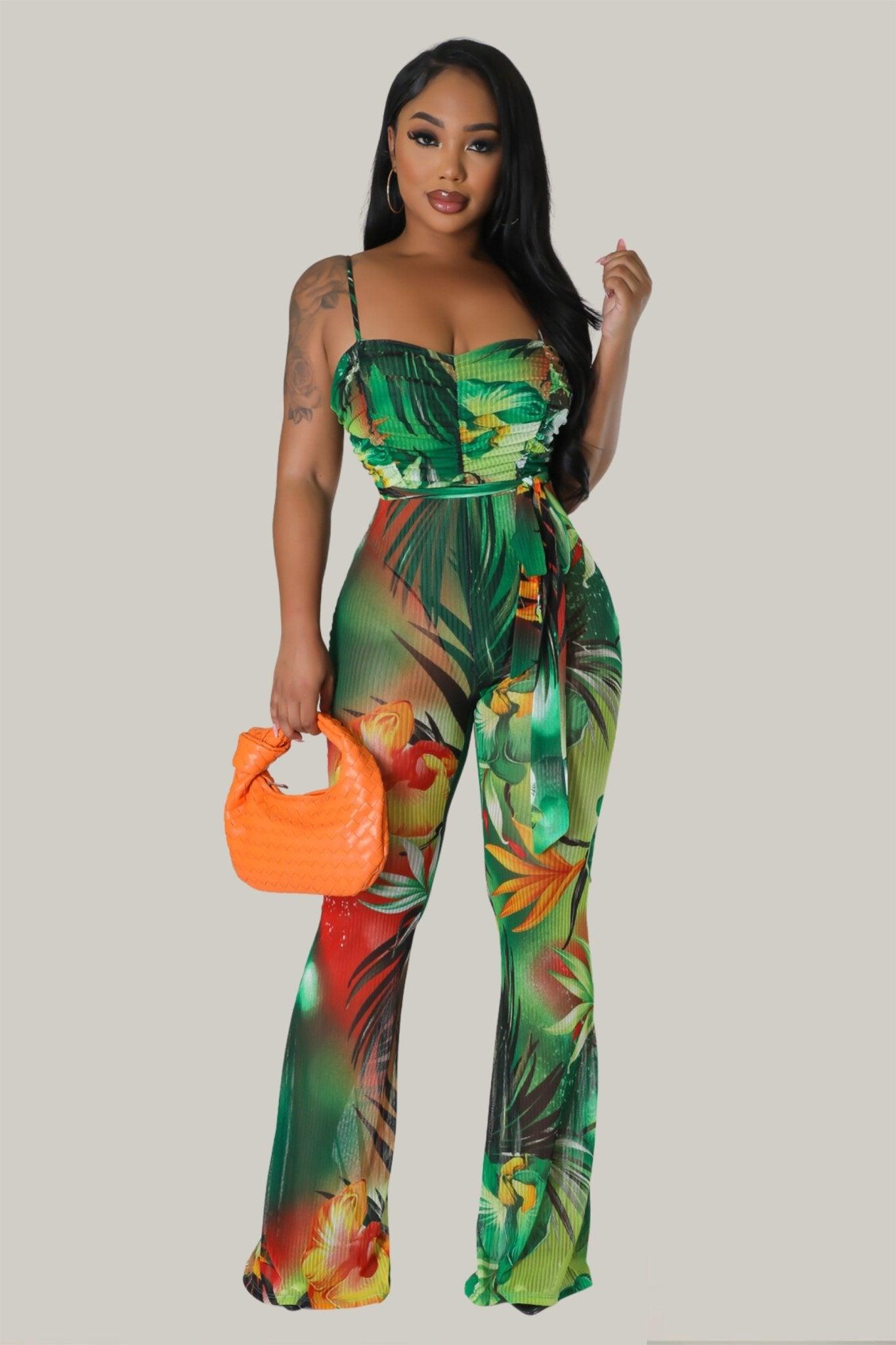 Bella Tropical Print Sexy Jumpsuit - MY SEXY STYLES