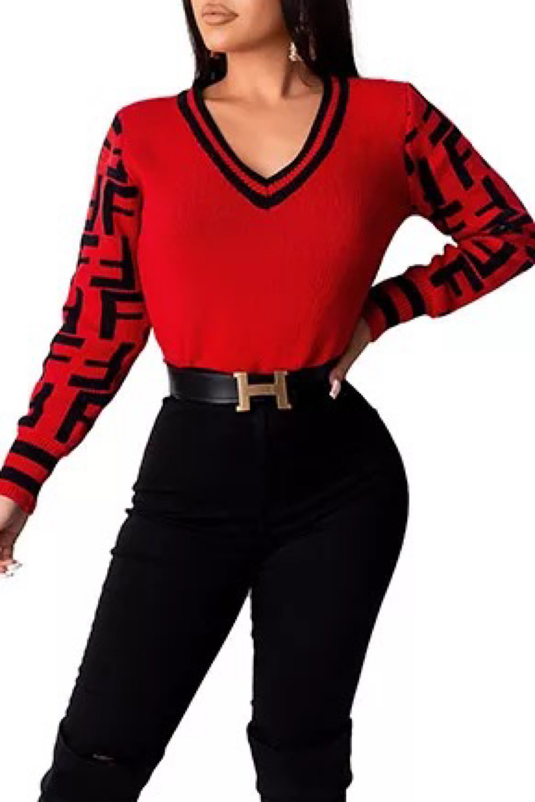Fiona Long Sleeves Sweater Blouse - MY SEXY STYLES