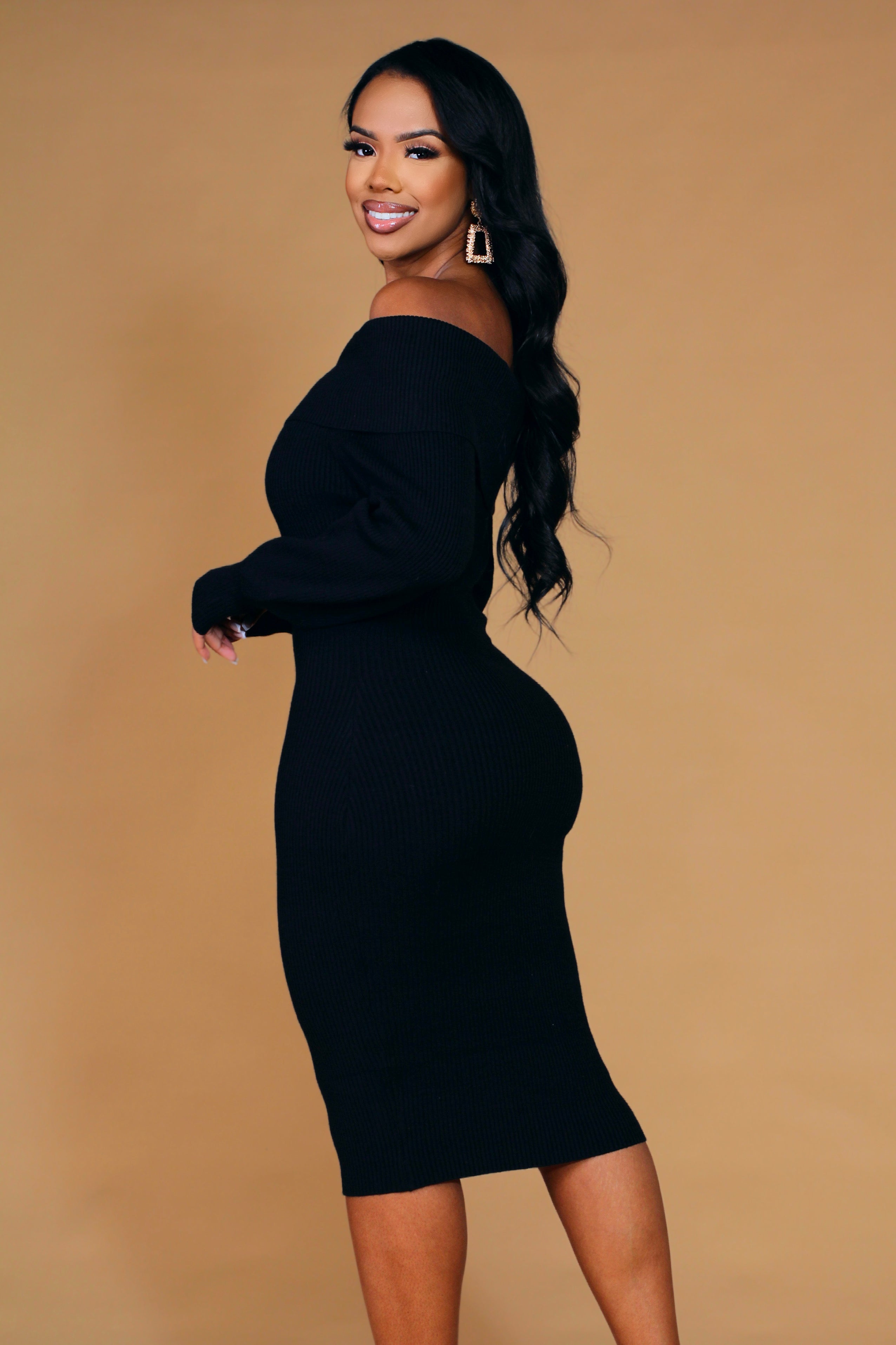 Alejandra Off Shoulder Ribbed Dress - MY SEXY STYLES