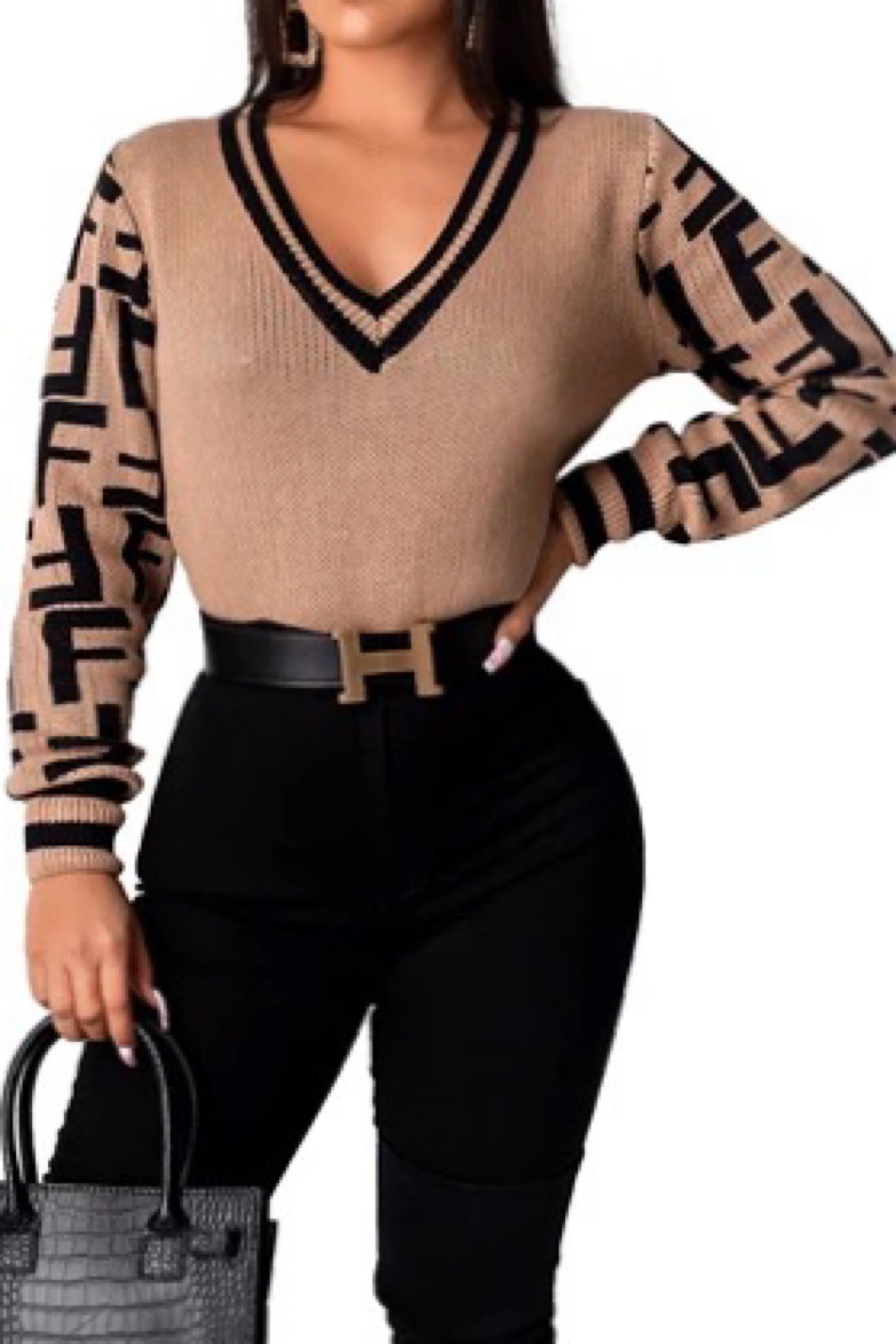 Fiona Long Sleeves Sweater Blouse - MY SEXY STYLES
