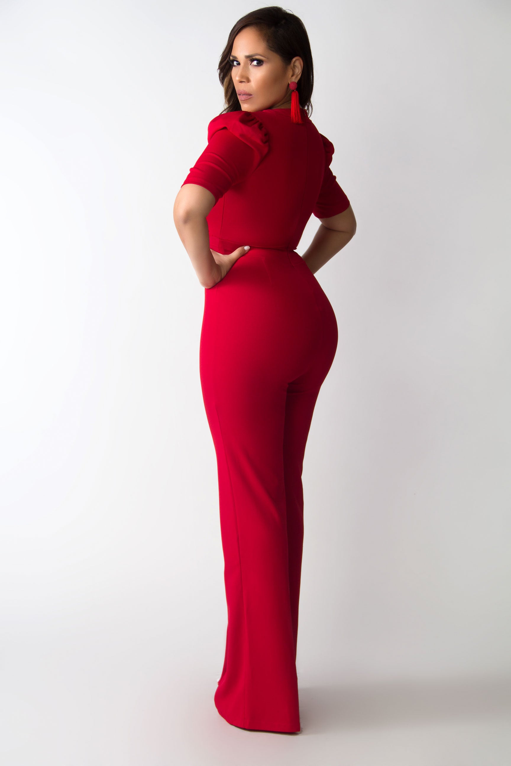 Diamond V-Neck Sophisticated Boutique Jumpsuit - MY SEXY STYLES