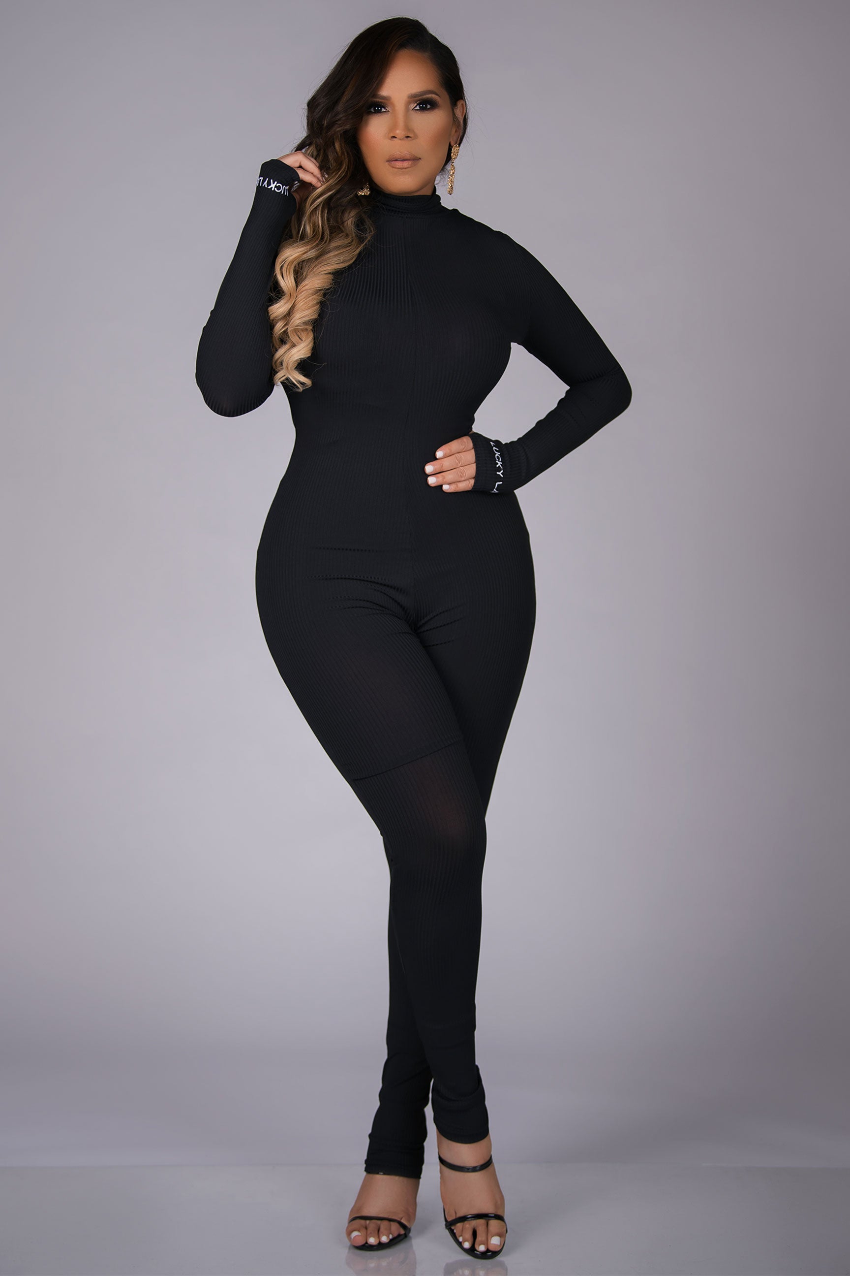 Elena Mock Neck Bodycon Jumpsuit - MY SEXY STYLES