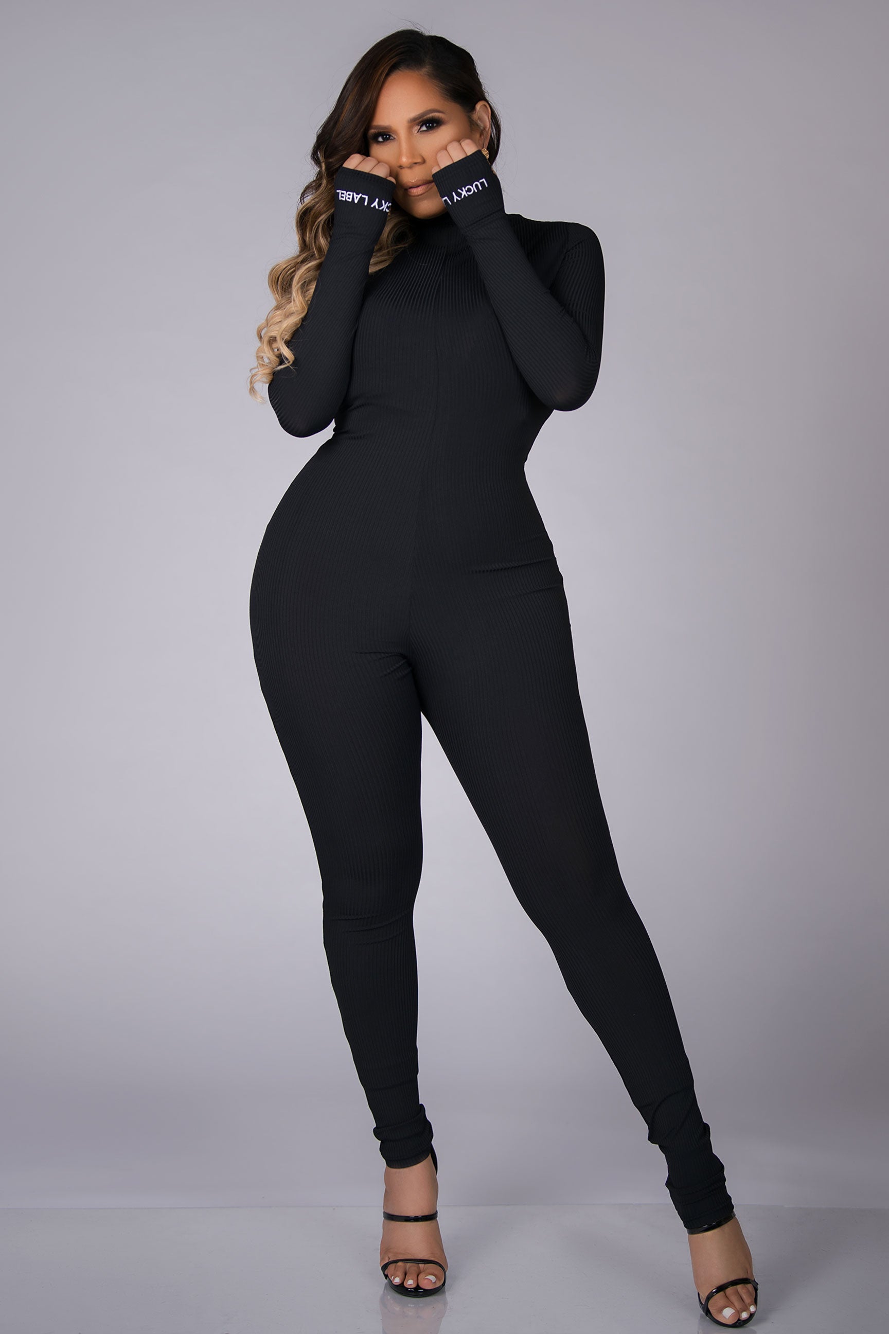 Elena Mock Neck Bodycon Jumpsuit - MY SEXY STYLES
