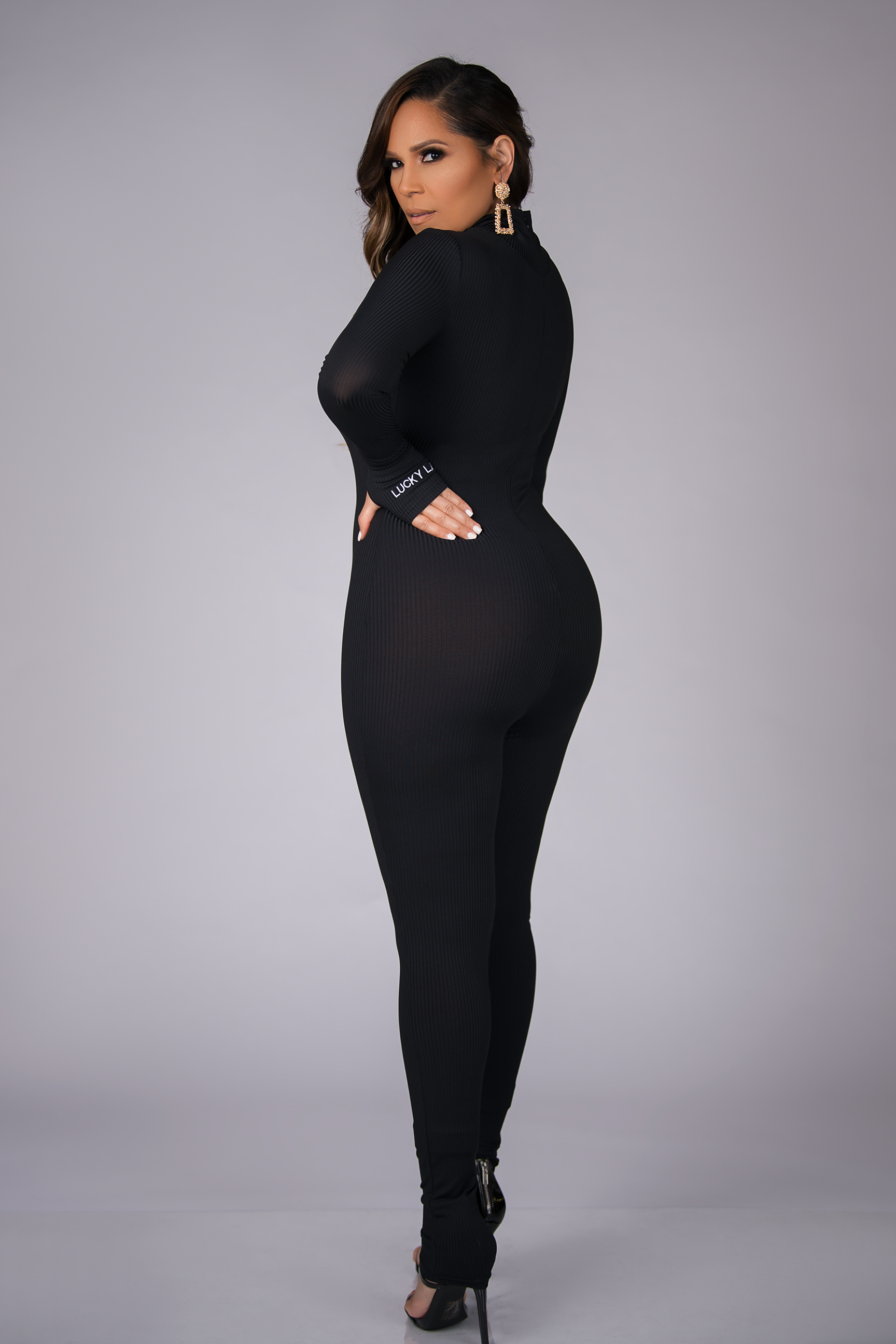 Elena Mock Neck Bodycon Jumpsuit - MY SEXY STYLES