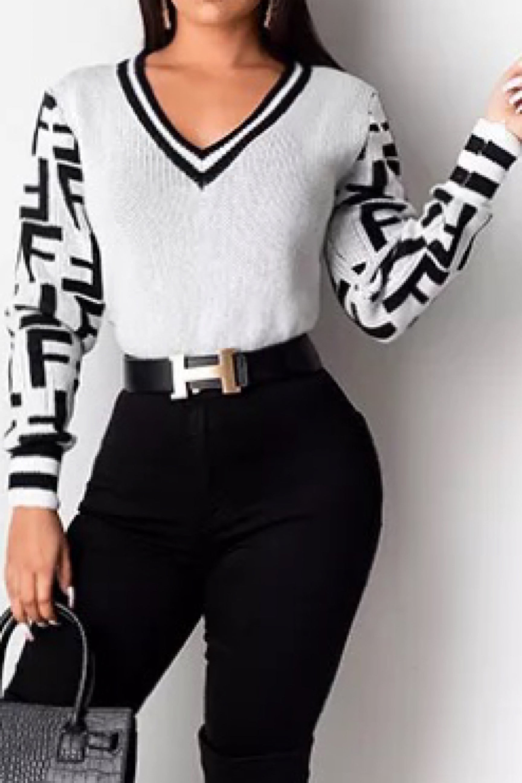 Fiona Long Sleeves Sweater Blouse - MY SEXY STYLES