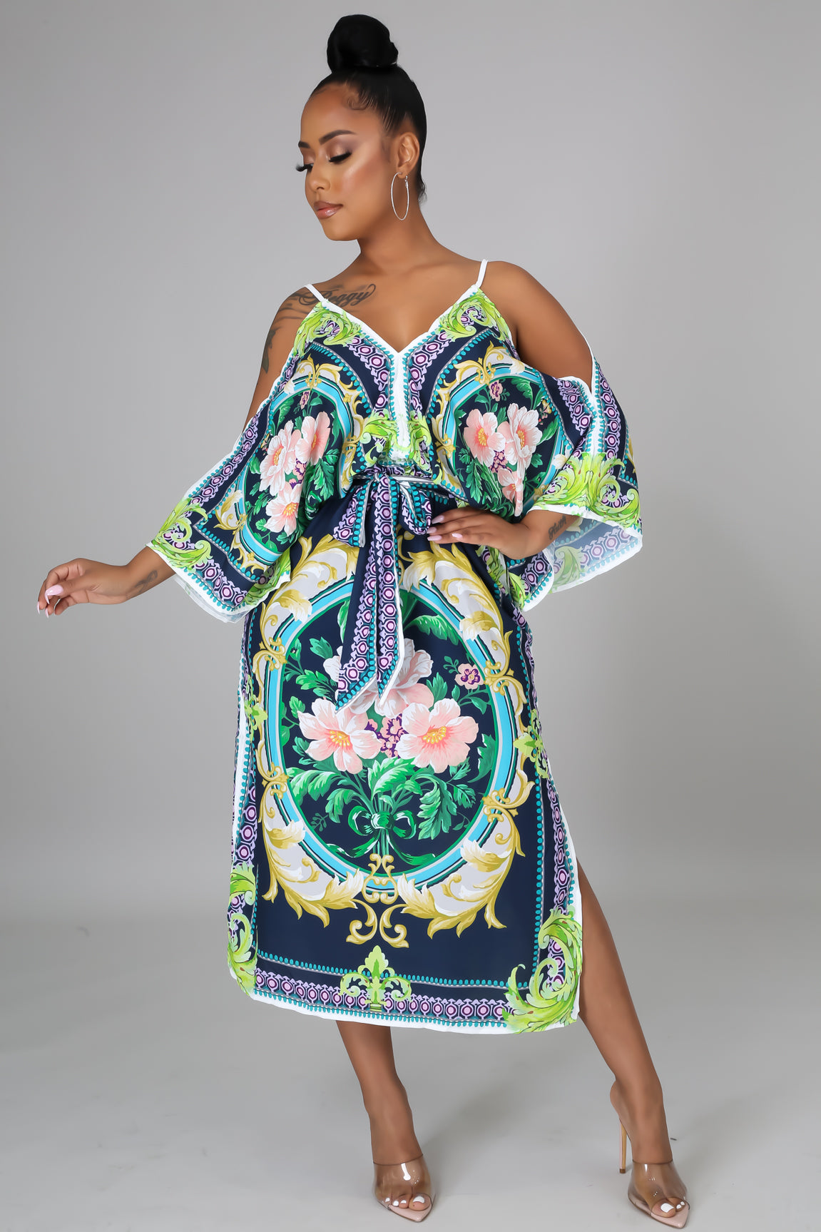 Anita Scarf Print Dress - MY SEXY STYLES