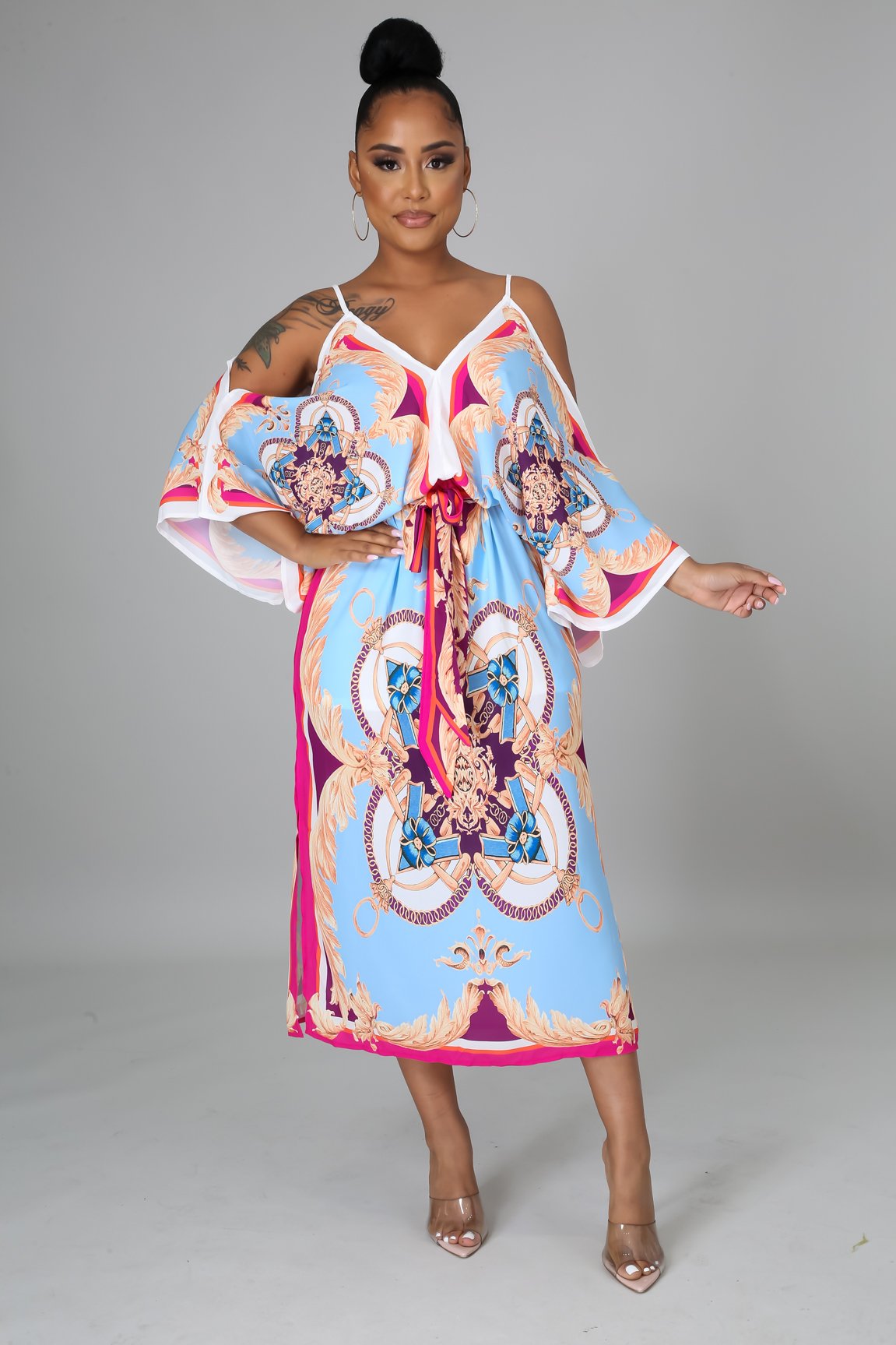 Anita Scarf Print Dress - MY SEXY STYLES