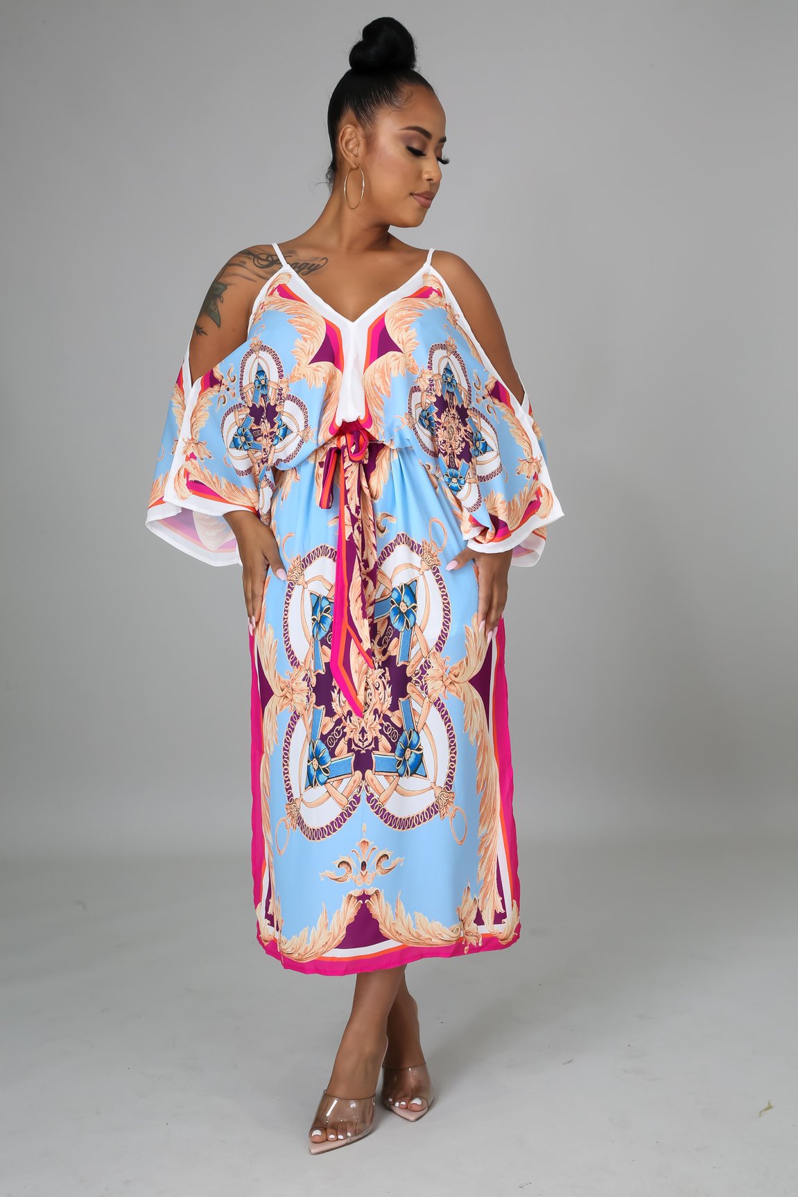 Anita Scarf Print Dress - MY SEXY STYLES