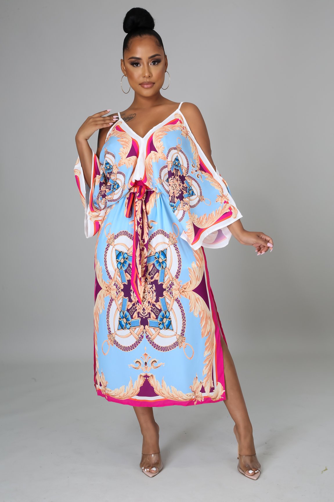 Anita Scarf Print Dress - MY SEXY STYLES