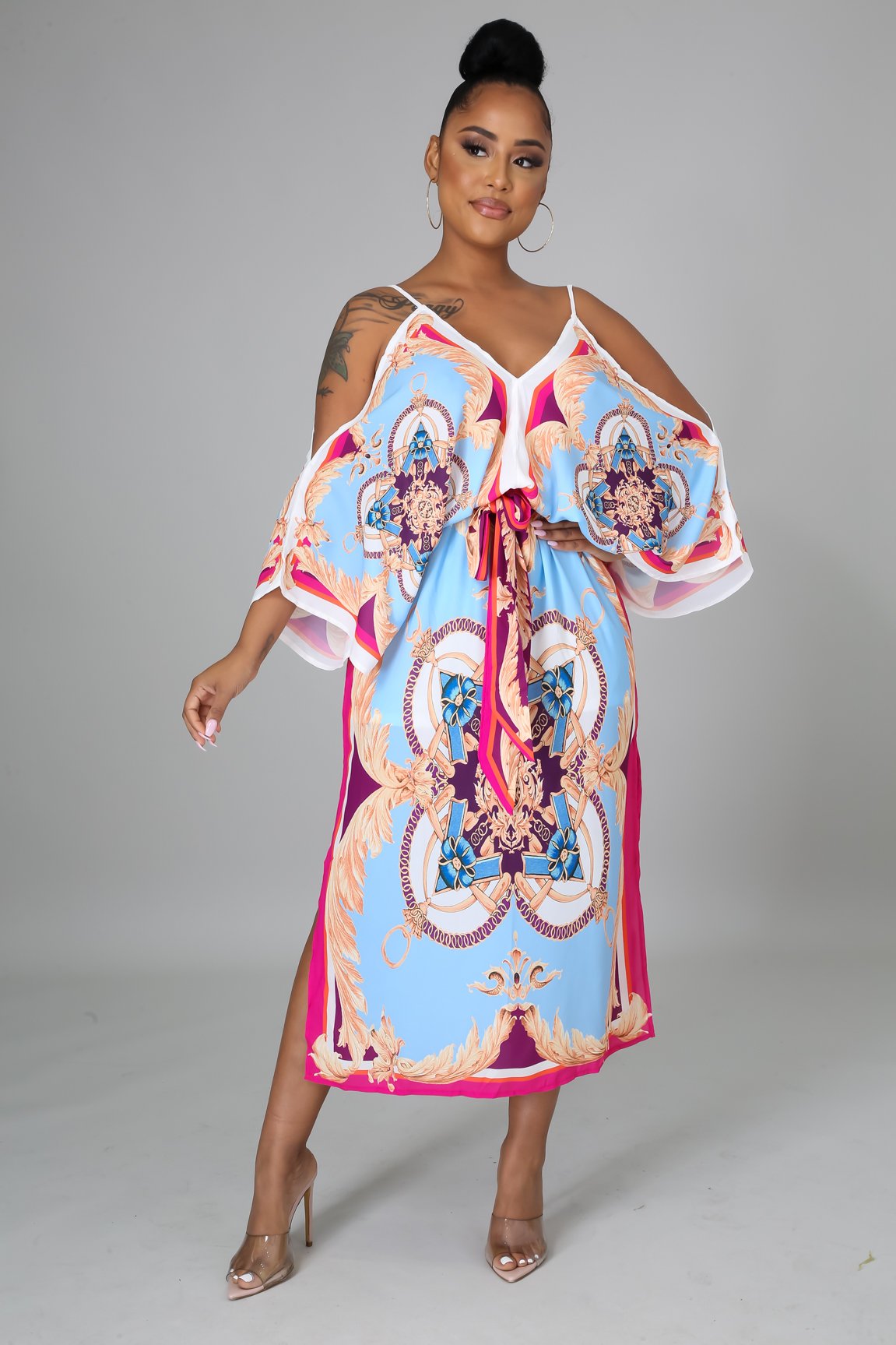 Anita Scarf Print Dress - MY SEXY STYLES