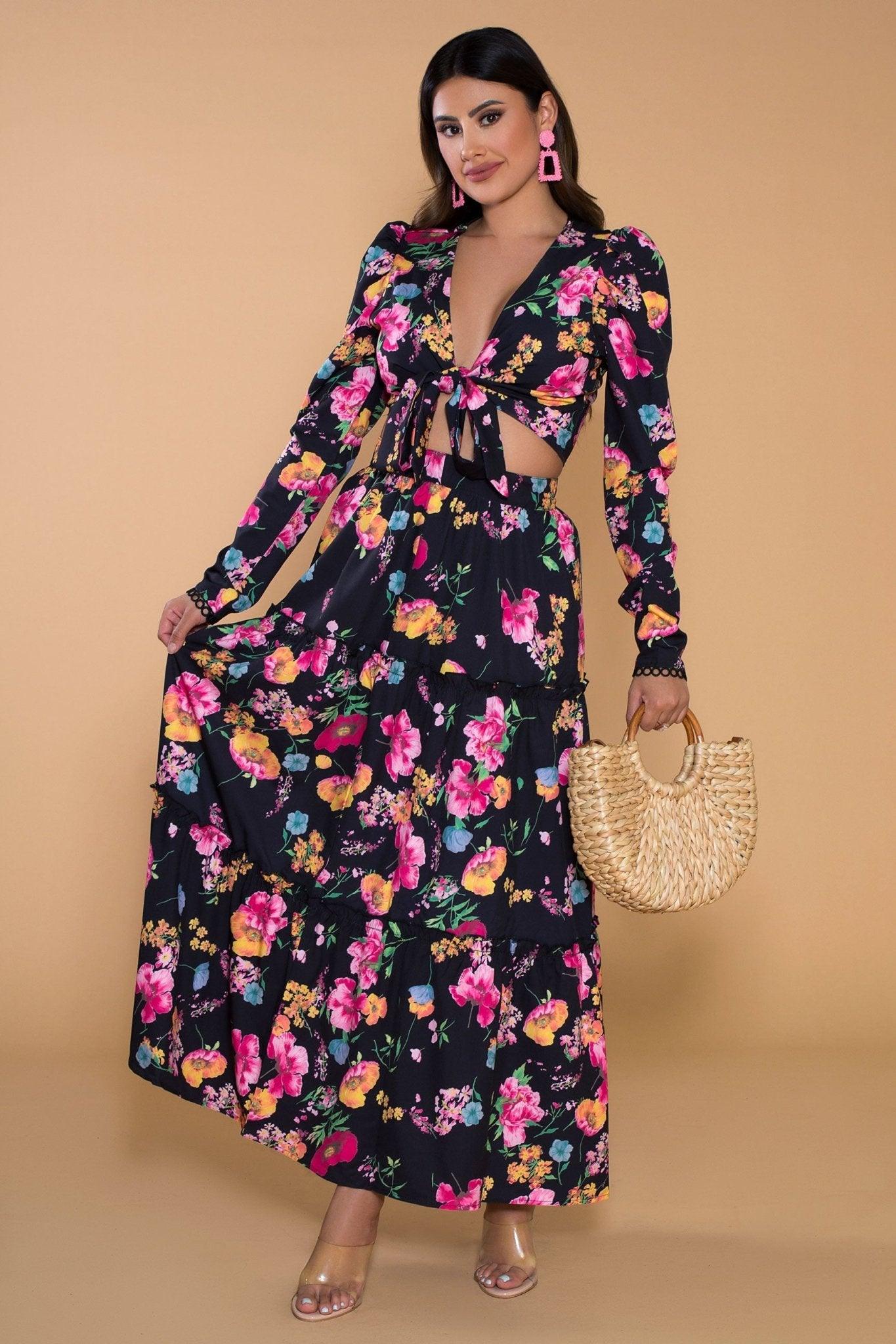 Floral Printed Skirt Set