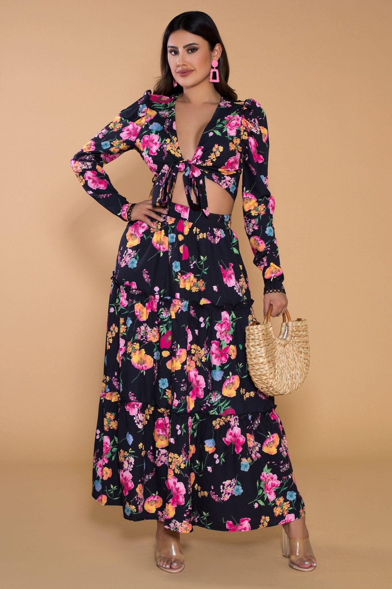 Floral Printed Skirt Set