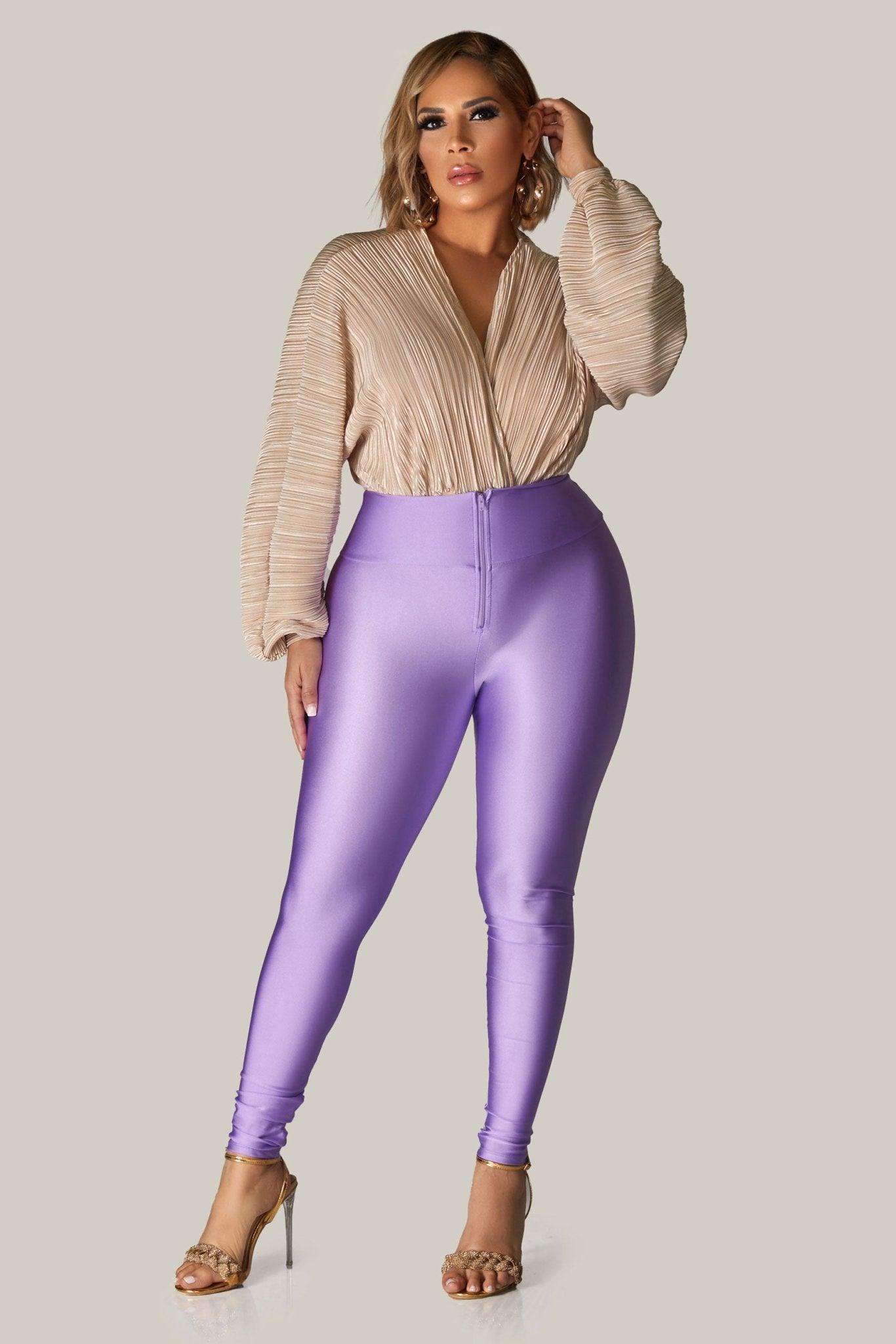 Long Sleeve Pleated Bodysuit