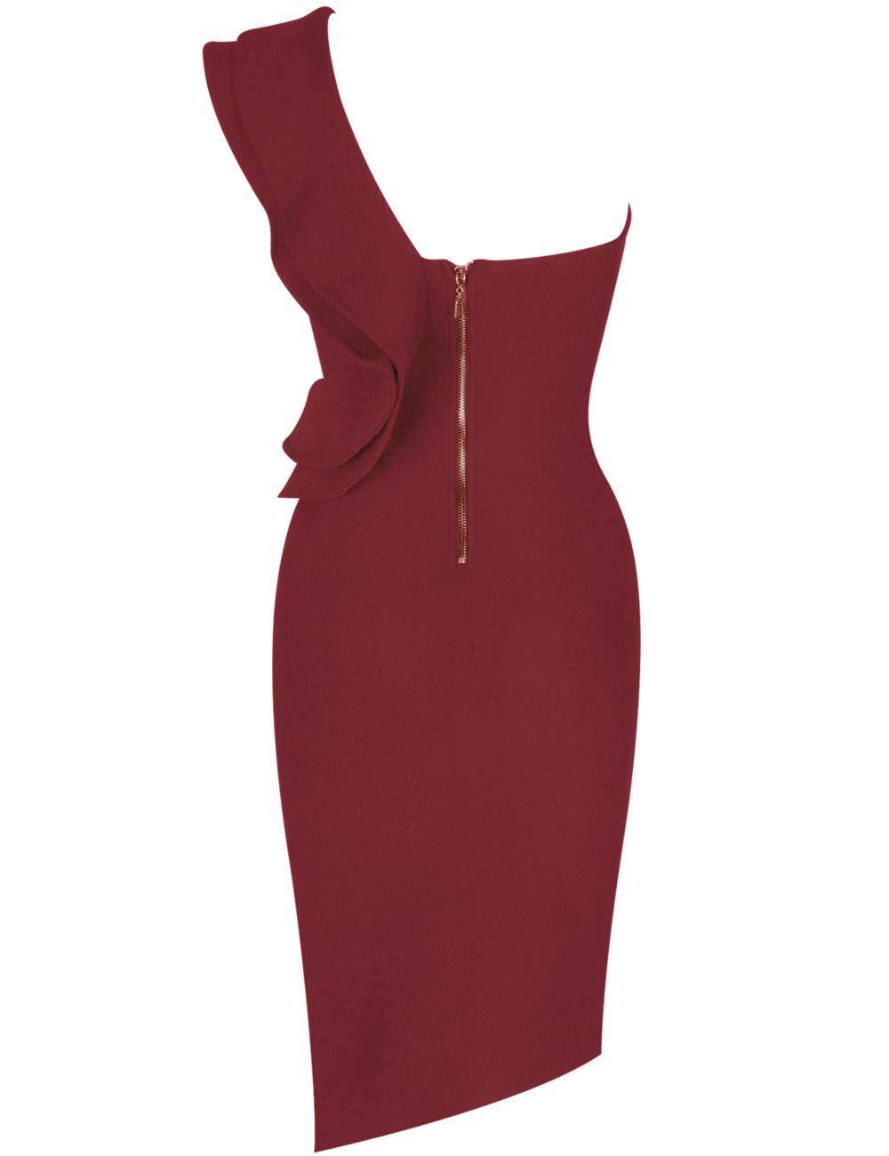 Aitana One Shoulder Sleeveless Knee Length Side Split Fashion Bandage Dress - MY SEXY STYLES