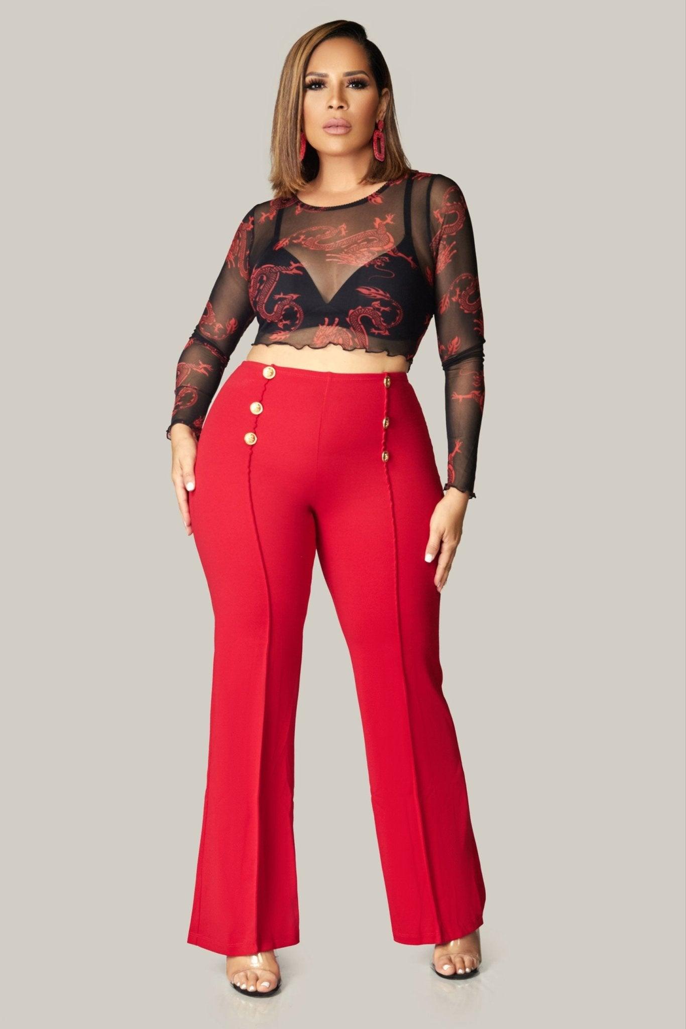 Andrea Dragon Printed Mesh Crop Top - MY SEXY STYLES