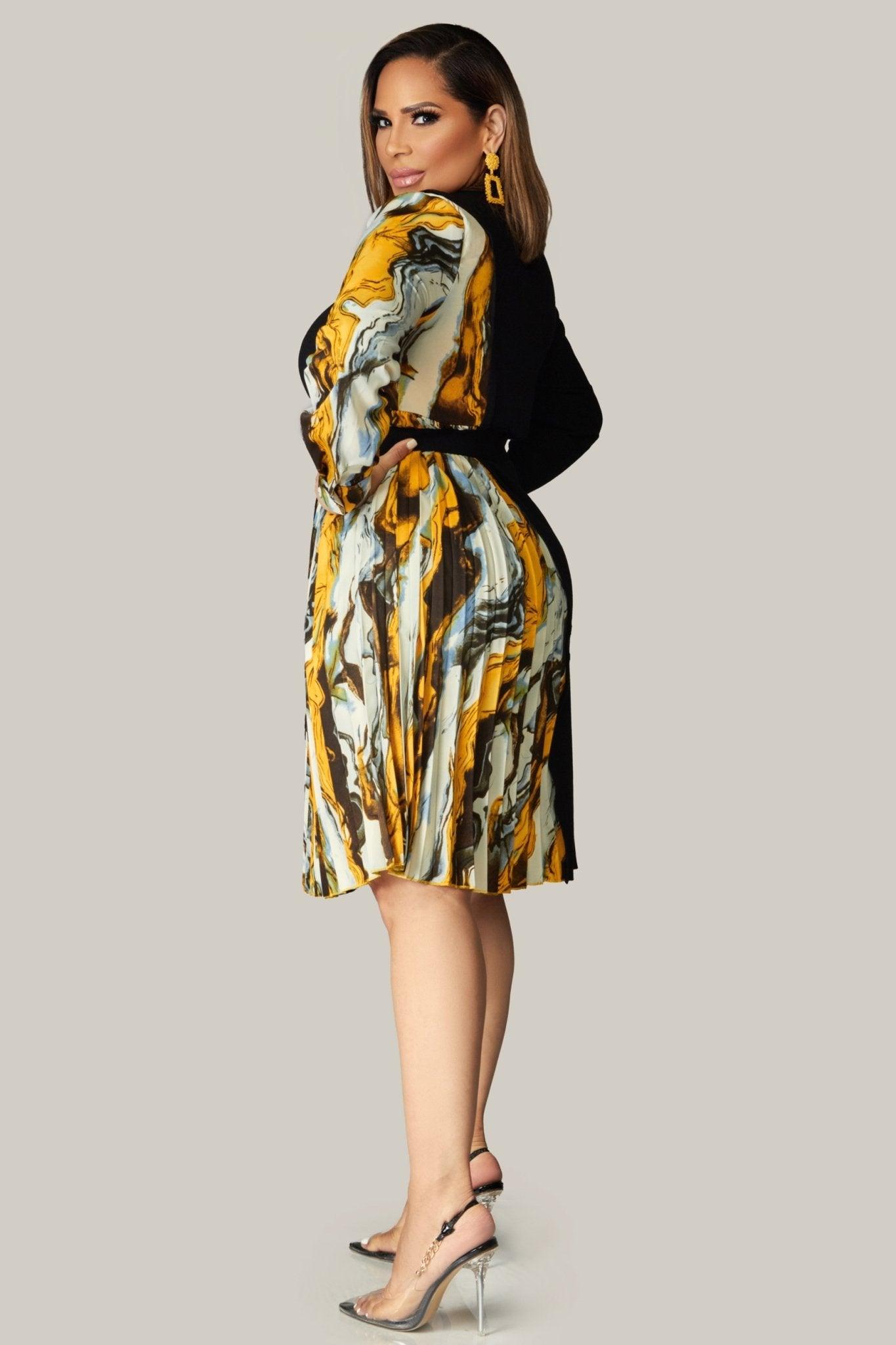 Anouk Long Sleeves Belted Dress - MY SEXY STYLES