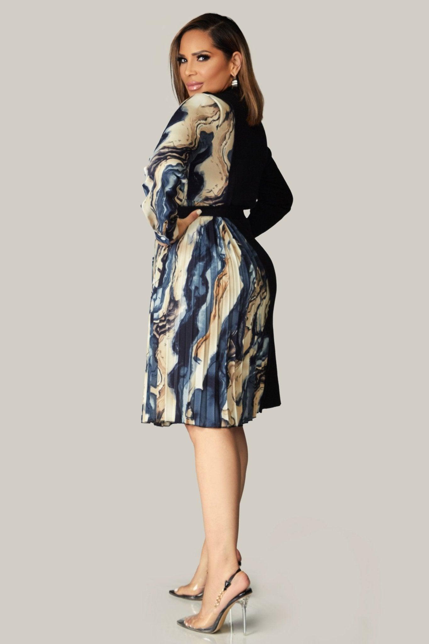 Anouk Long Sleeves Belted Dress - MY SEXY STYLES