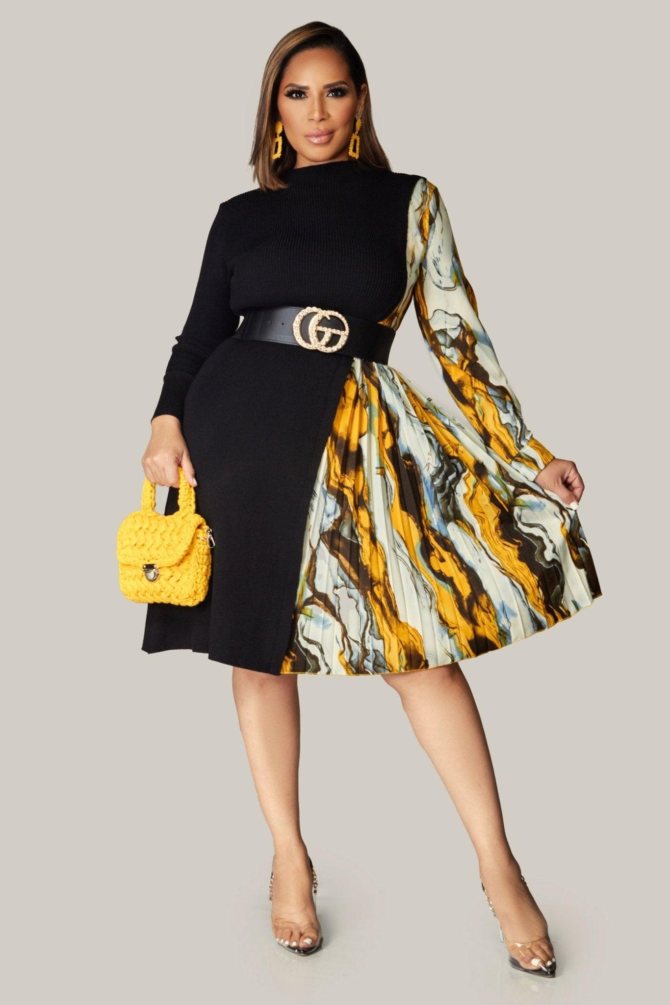 Anouk Long Sleeves Belted Dress - MY SEXY STYLES