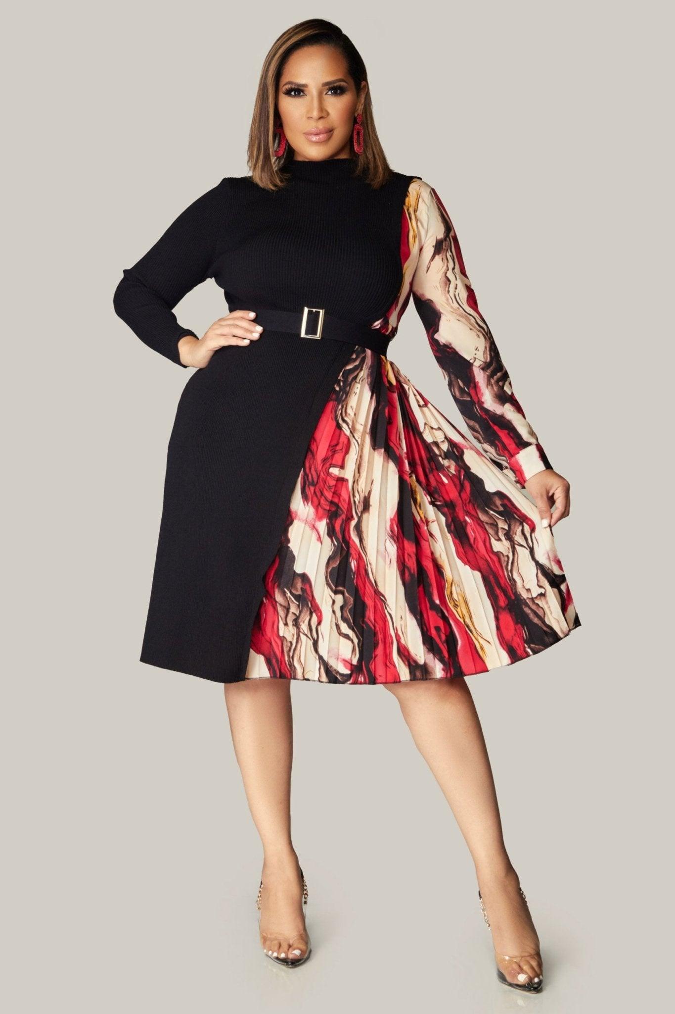 Anouk Long Sleeves Belted Dress - MY SEXY STYLES