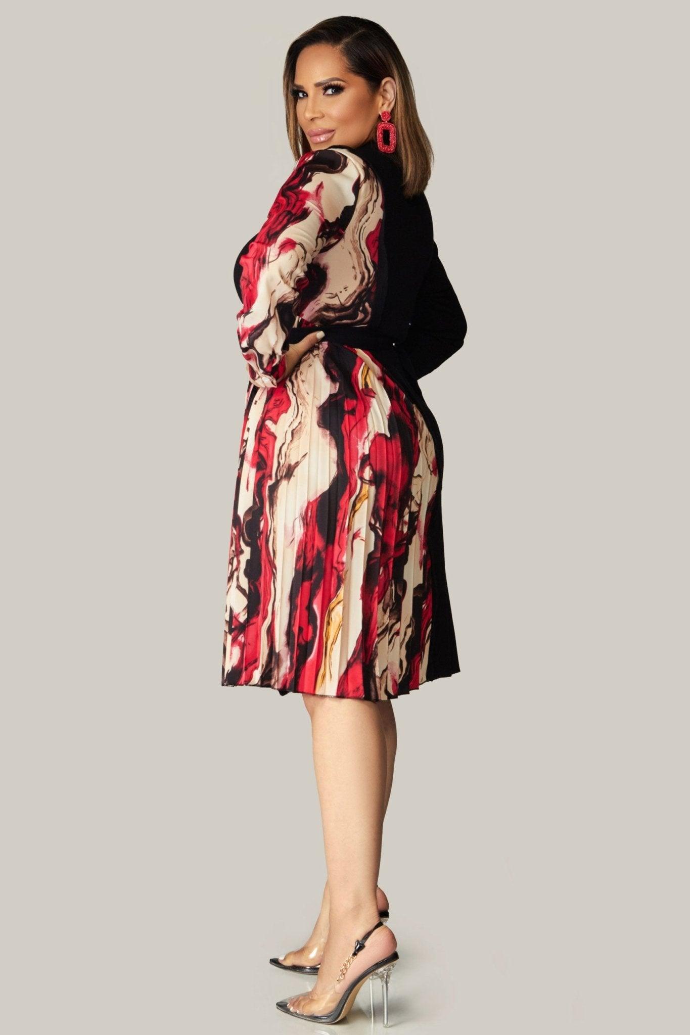 Anouk Long Sleeves Belted Dress - MY SEXY STYLES