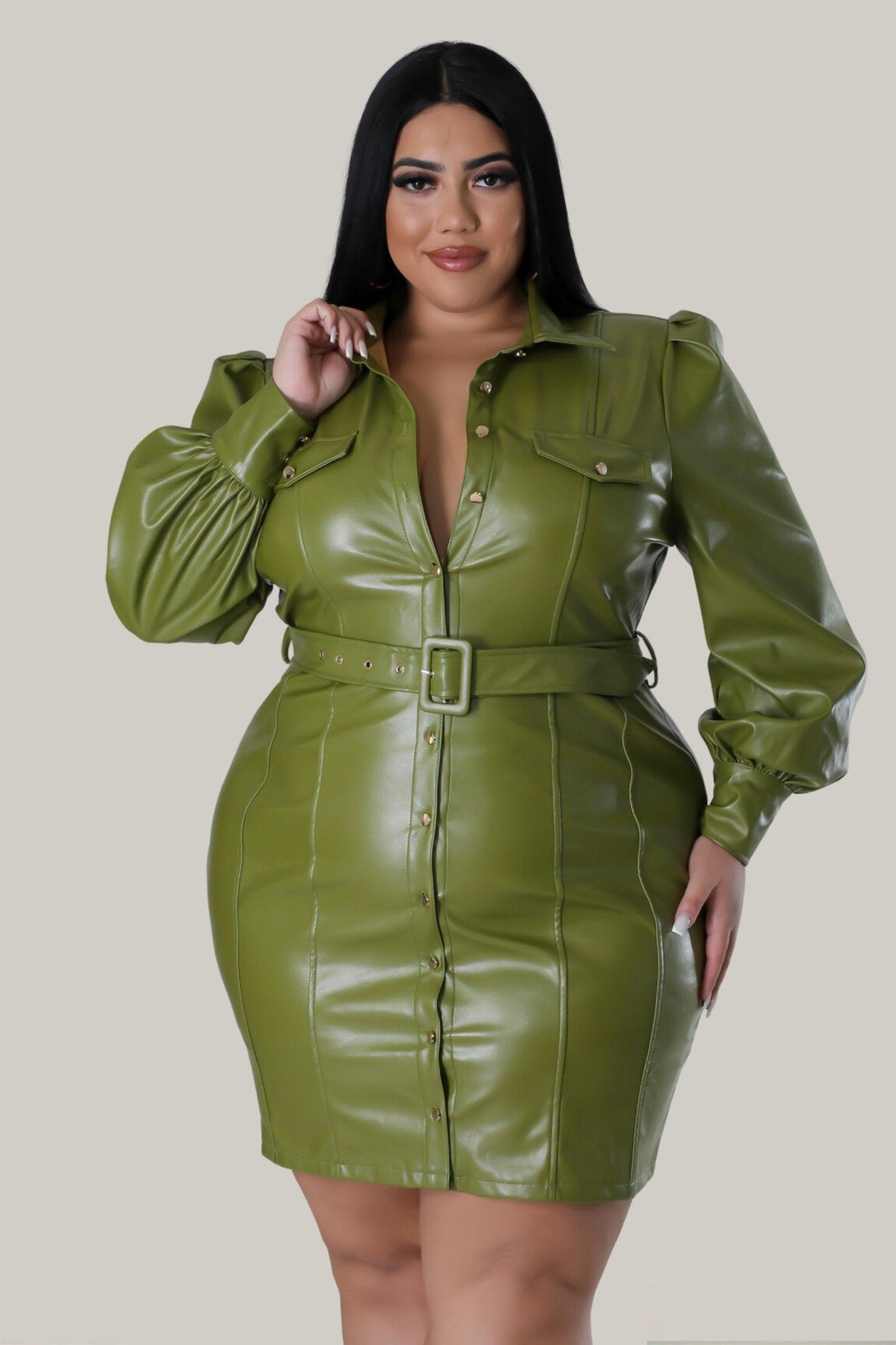 Beatrix Faux Leather Mini Dress - MY SEXY STYLES